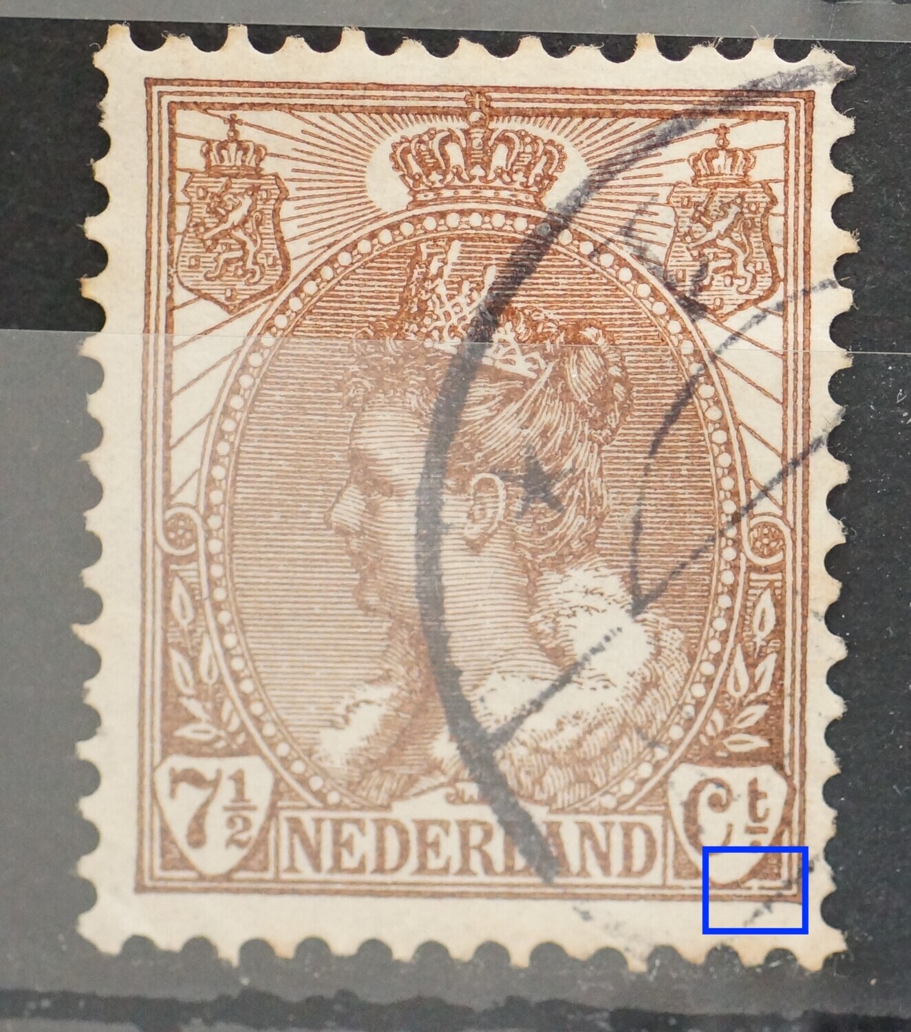 NVPH 61 - breuk in kaderlijn onder rechts