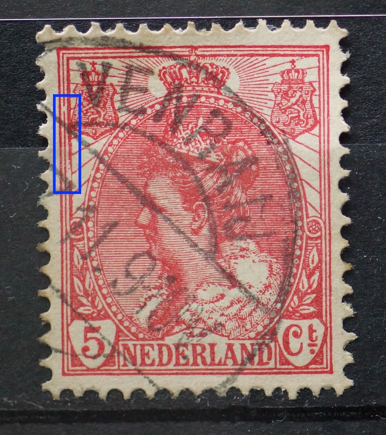 NVPH 60 - beschadigingen kaderlijnen links