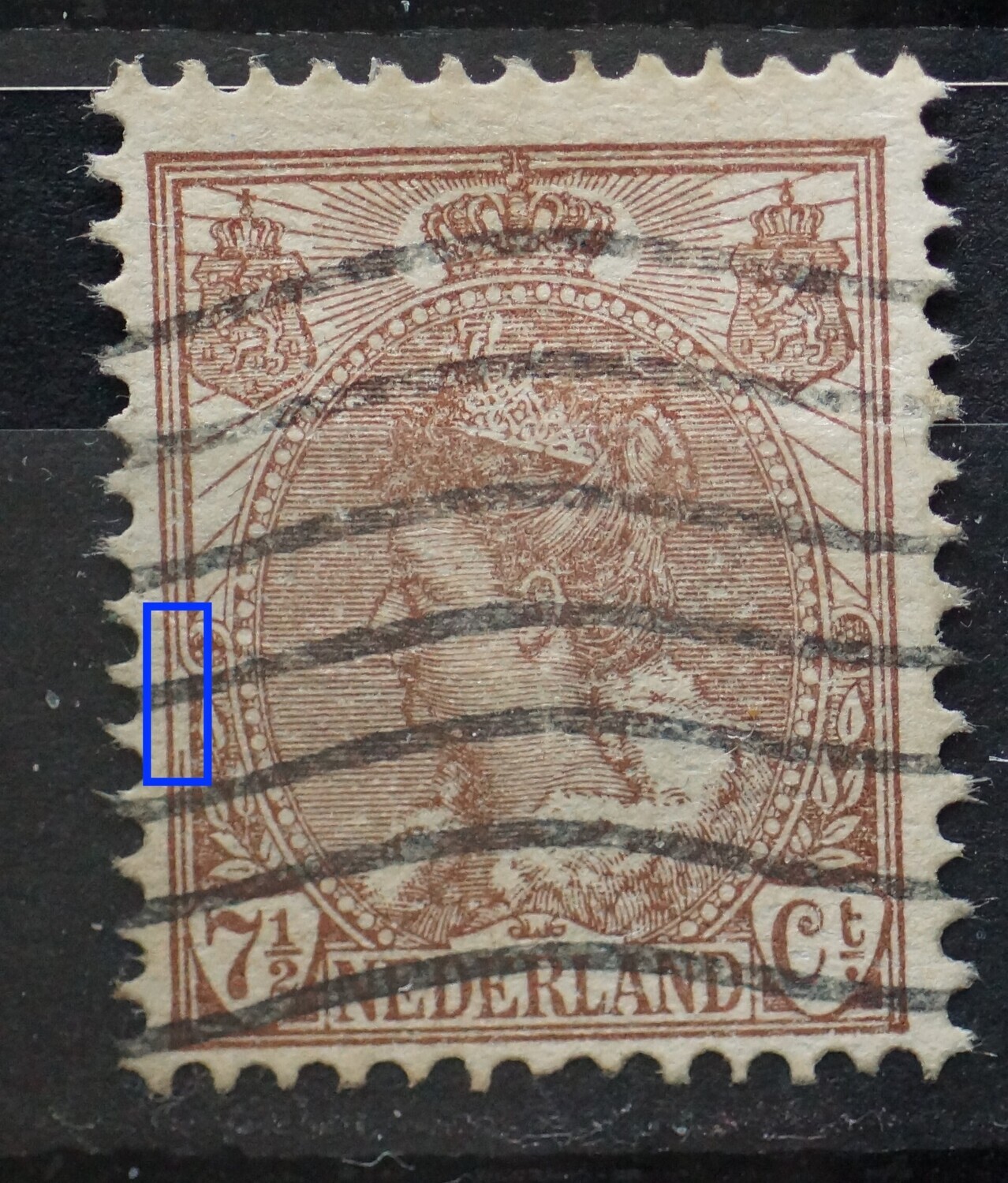 NVPH 61 - grote breuk in kaderlijn links NVPH 61 - grote breuk in kaderlijn links