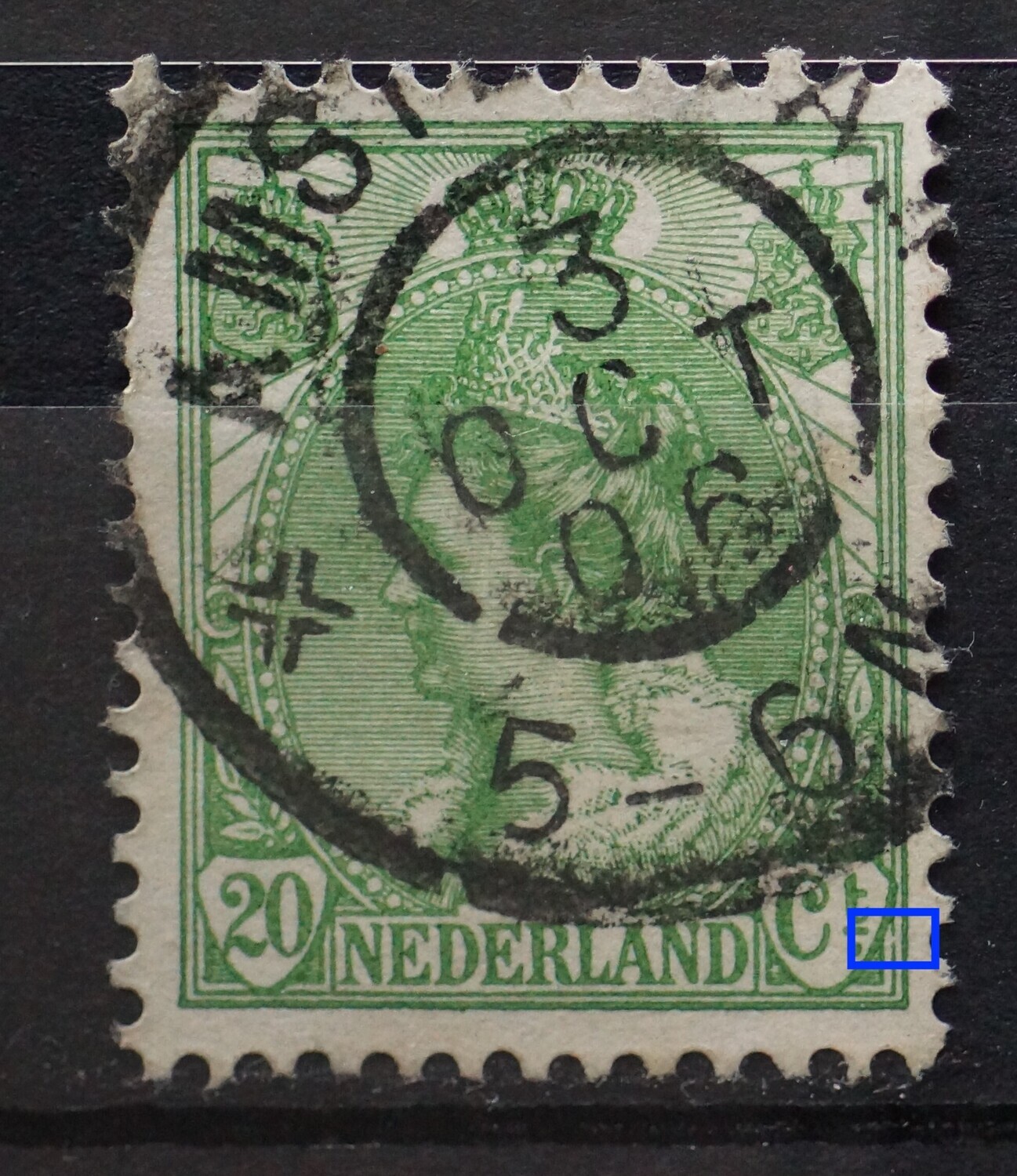 NVPH 68 - breukje in kaderlijn rechts, onder