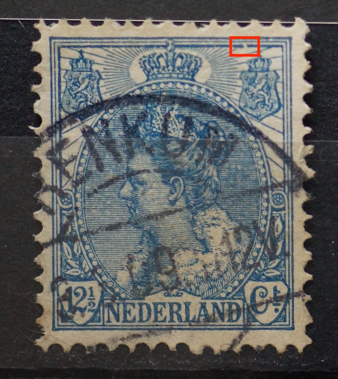 NVPH 63 - breuk in kaderlijn boven, rechts