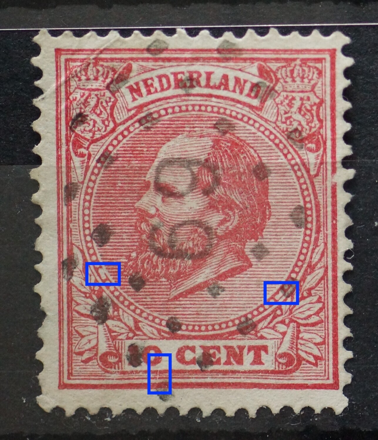 NVPH 21 - o.a. samengesmolten parels links en rechts