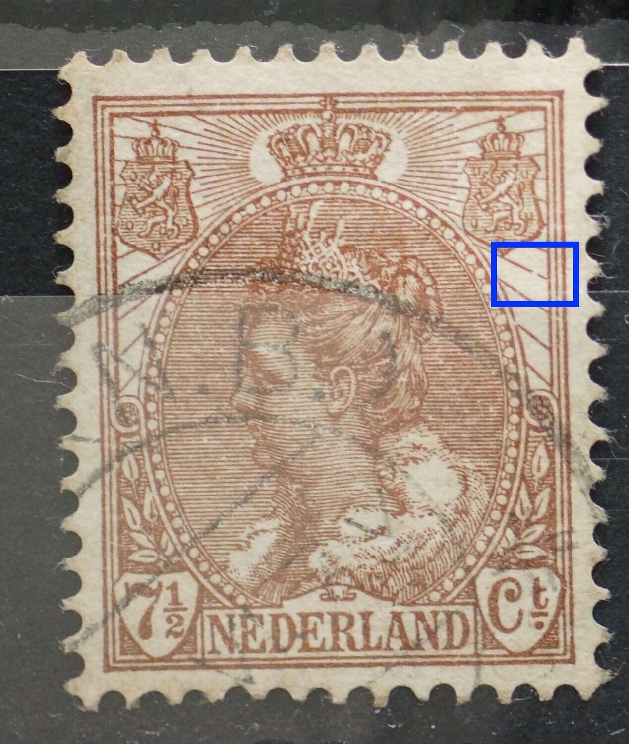 NVPH 61 - breuk in straal rechts