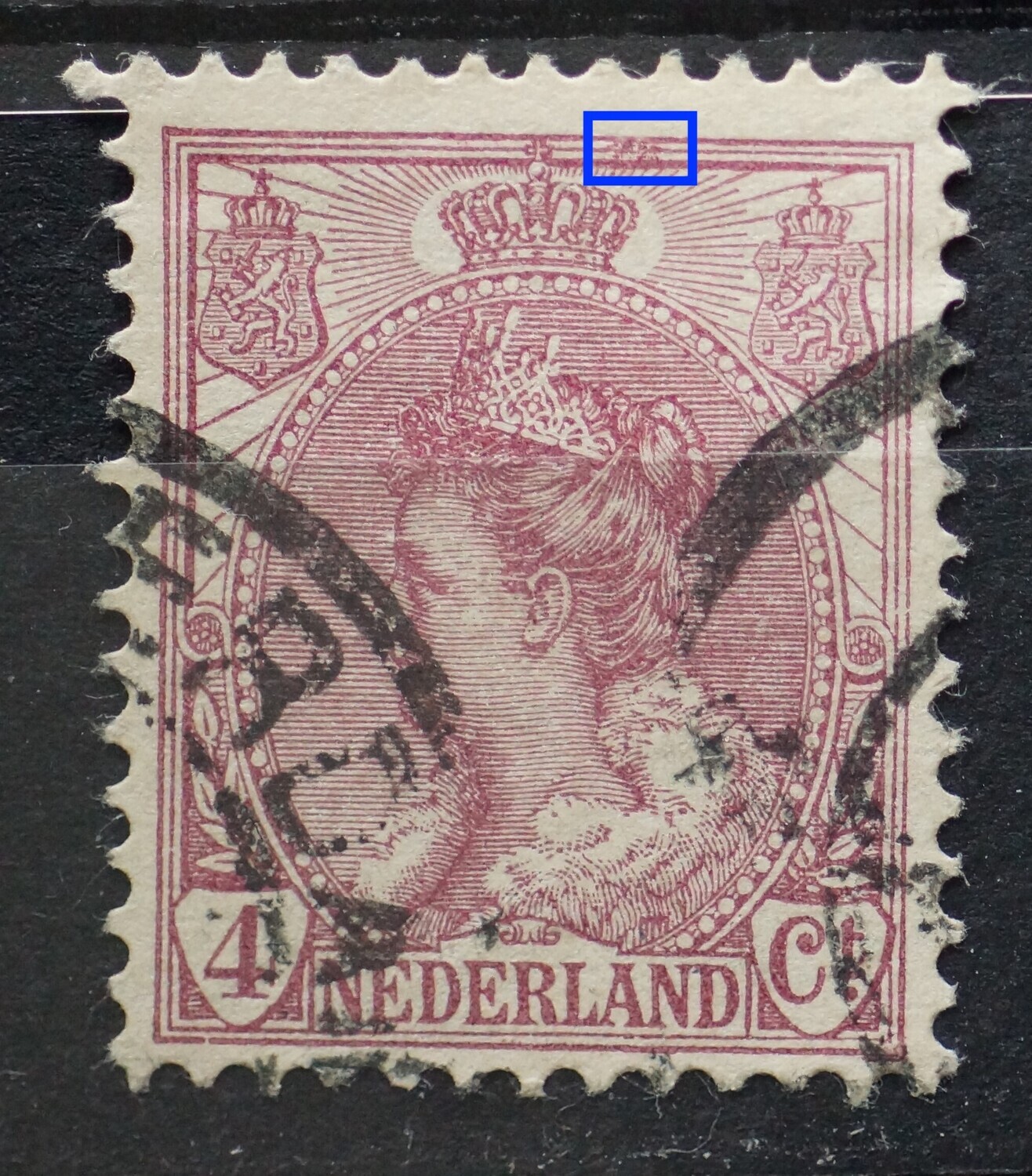 NVPH 58 - o.a. violette vlekken kaderlijnen boven