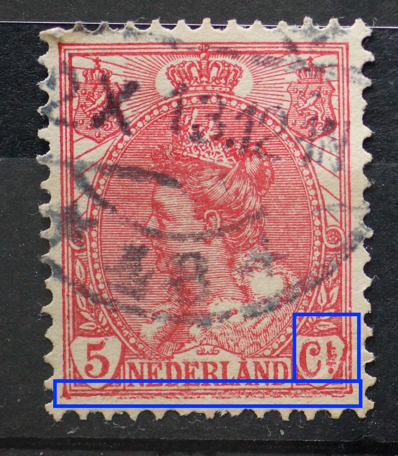 NVPH 60 - trildruk: verschoven lijnen onderzijde NVPH 60 - trildruk: verschoven lijnen onderzijde