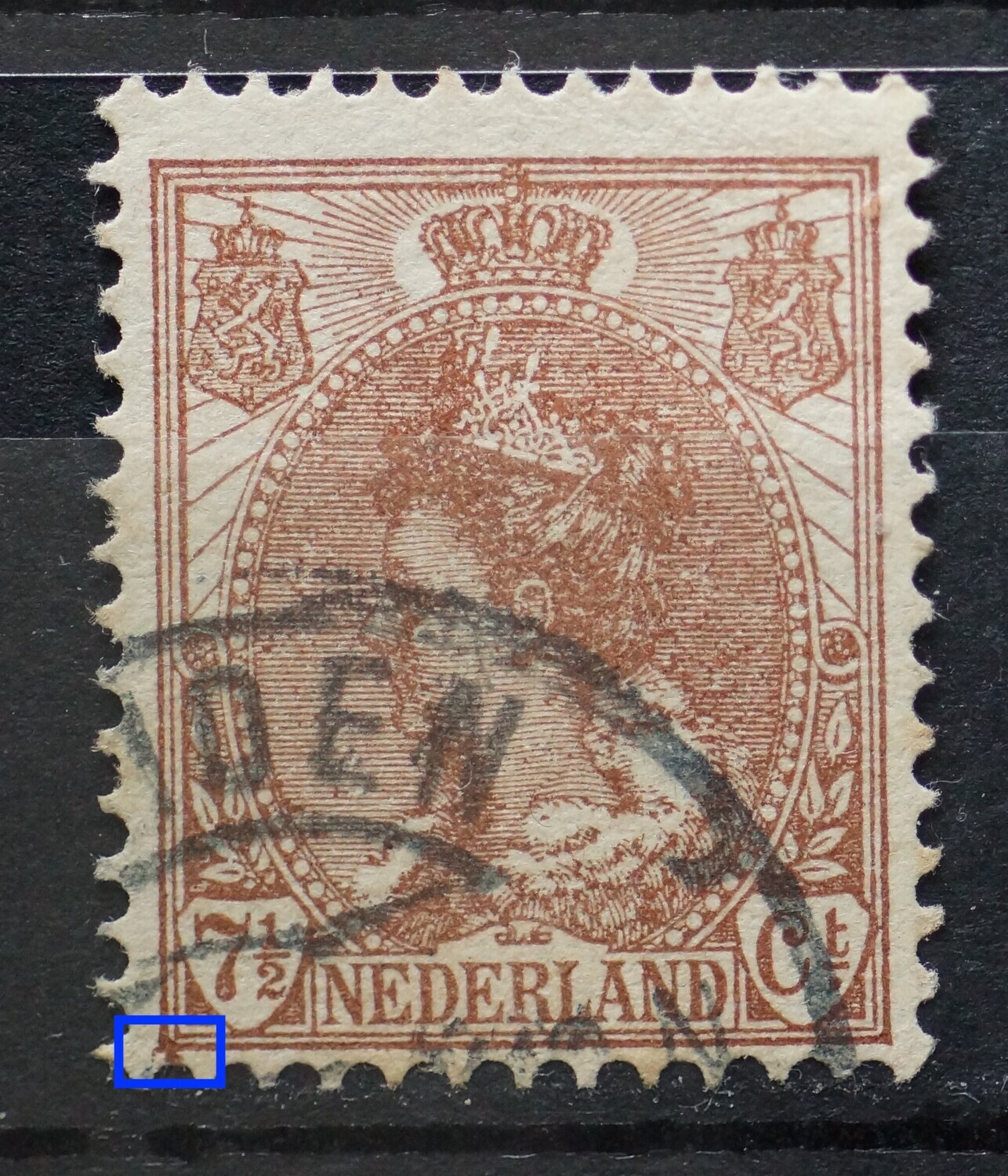 NVPH 61 - bruine vlekken linker onderhoek NVPH 61 - bruine vlekken linker onderhoek