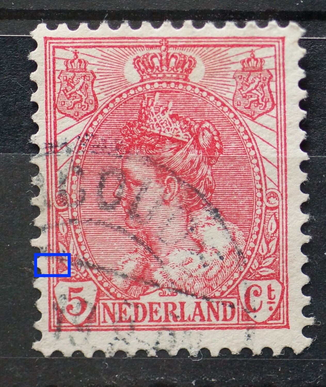 NVPH 60 - breuk in kaderlijn links NVPH 60 - breuk in kaderlijn links