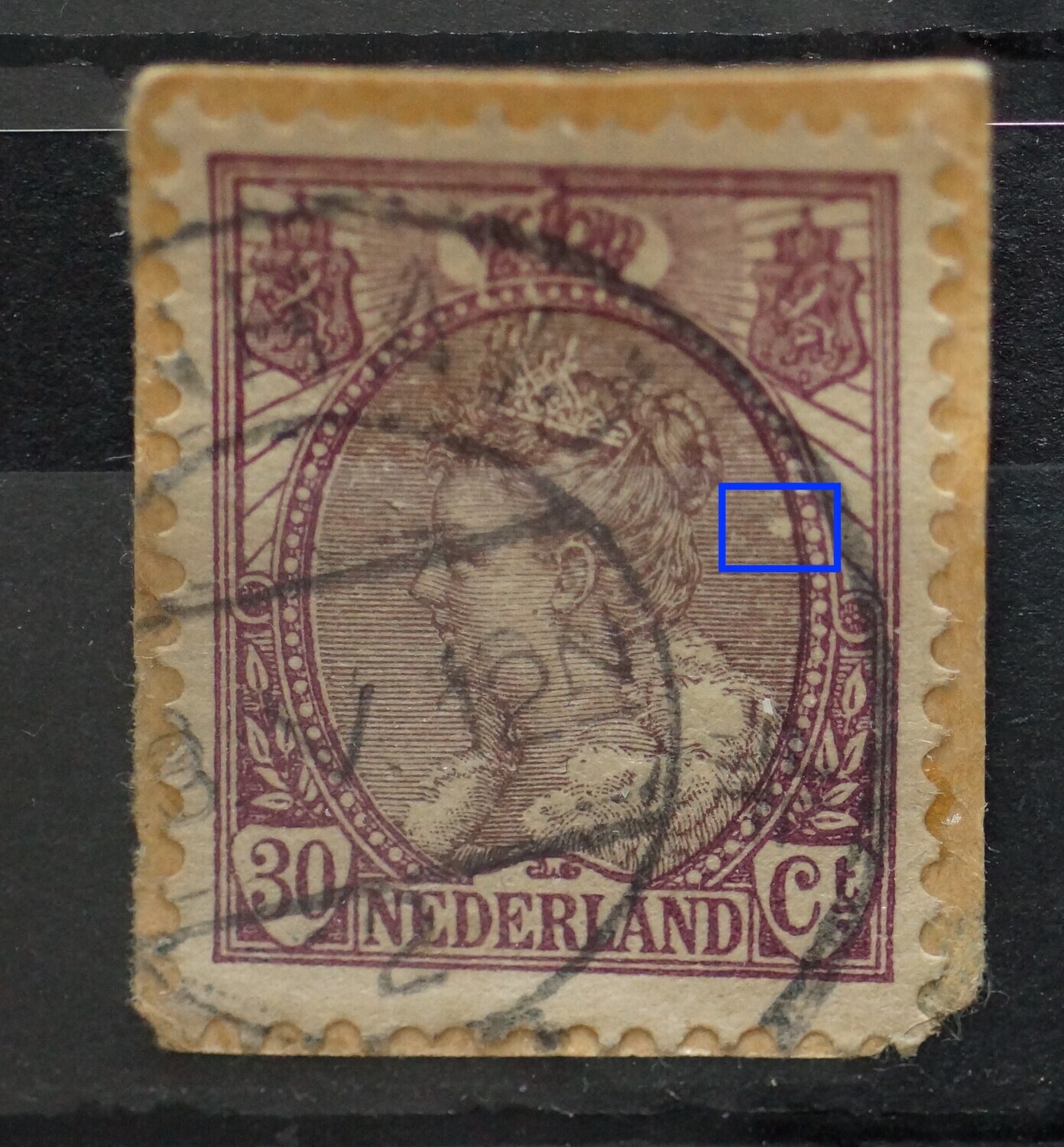 NVPH 72 - witte vlek in arcering