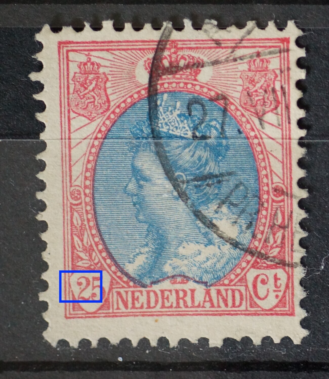 NVPH 71 - rode stip in de 2 van 25 NVPH 71 - rode stip in de 2 van 25