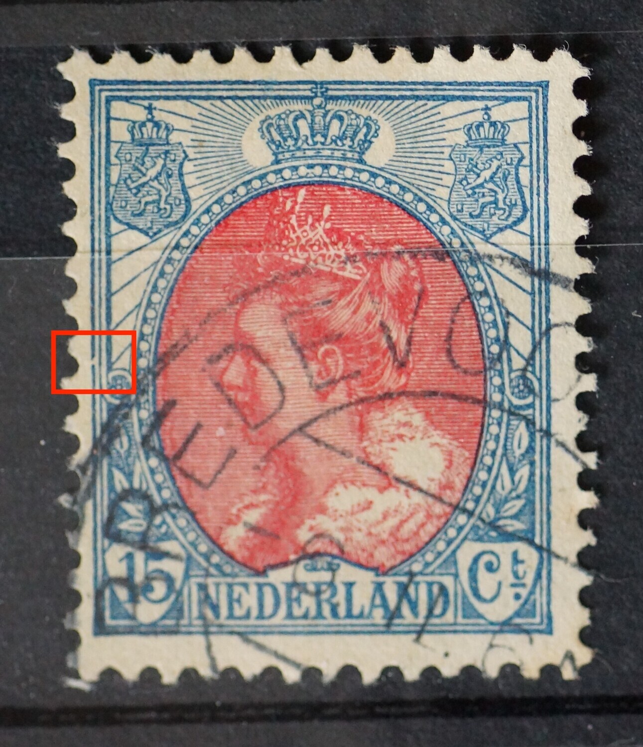 NVPH 65 - breuk in kaderlijn links NVPH 65 - breuk in kaderlijn links