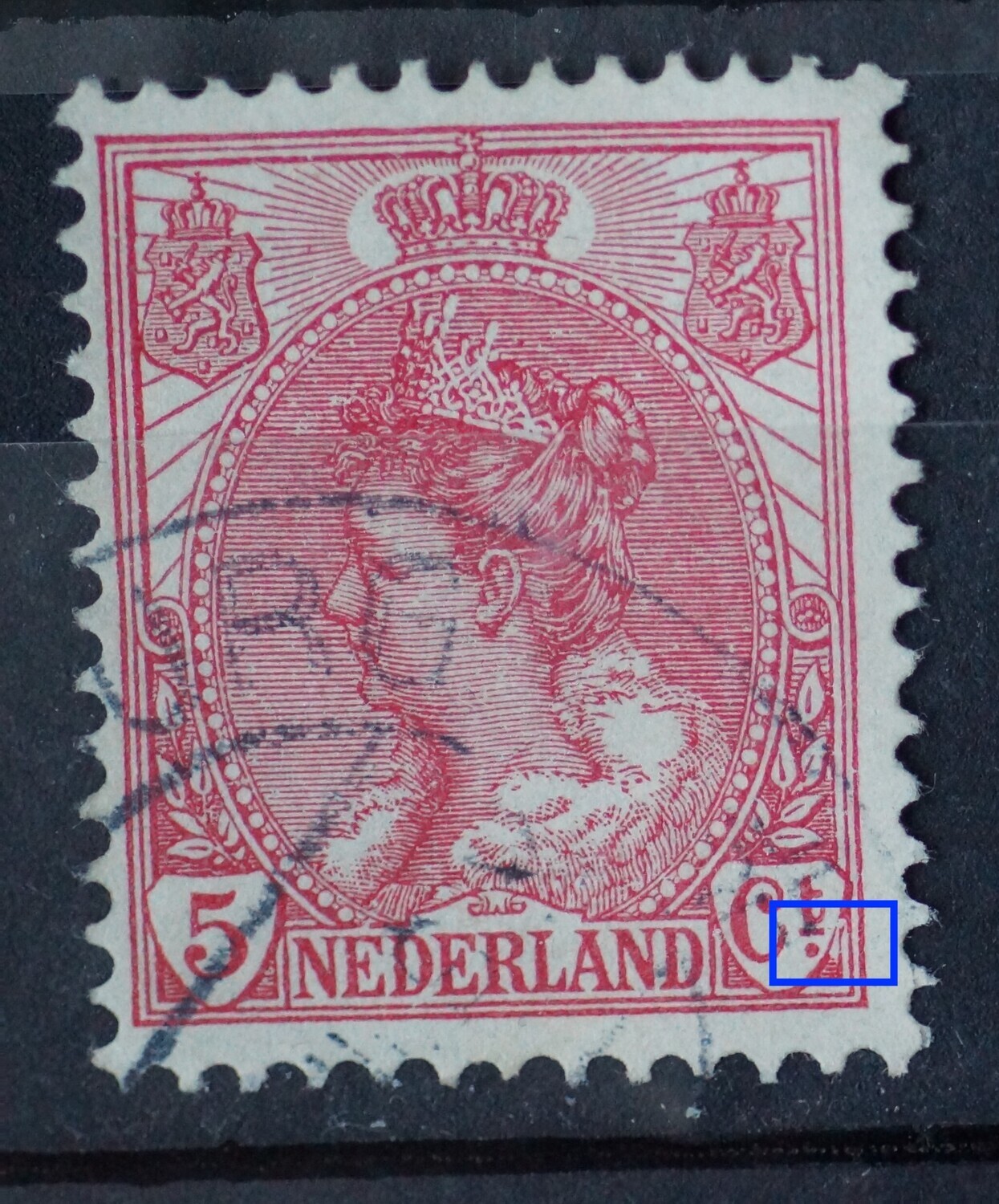 NVPH 60 - beschadigingen rechts van Ct.