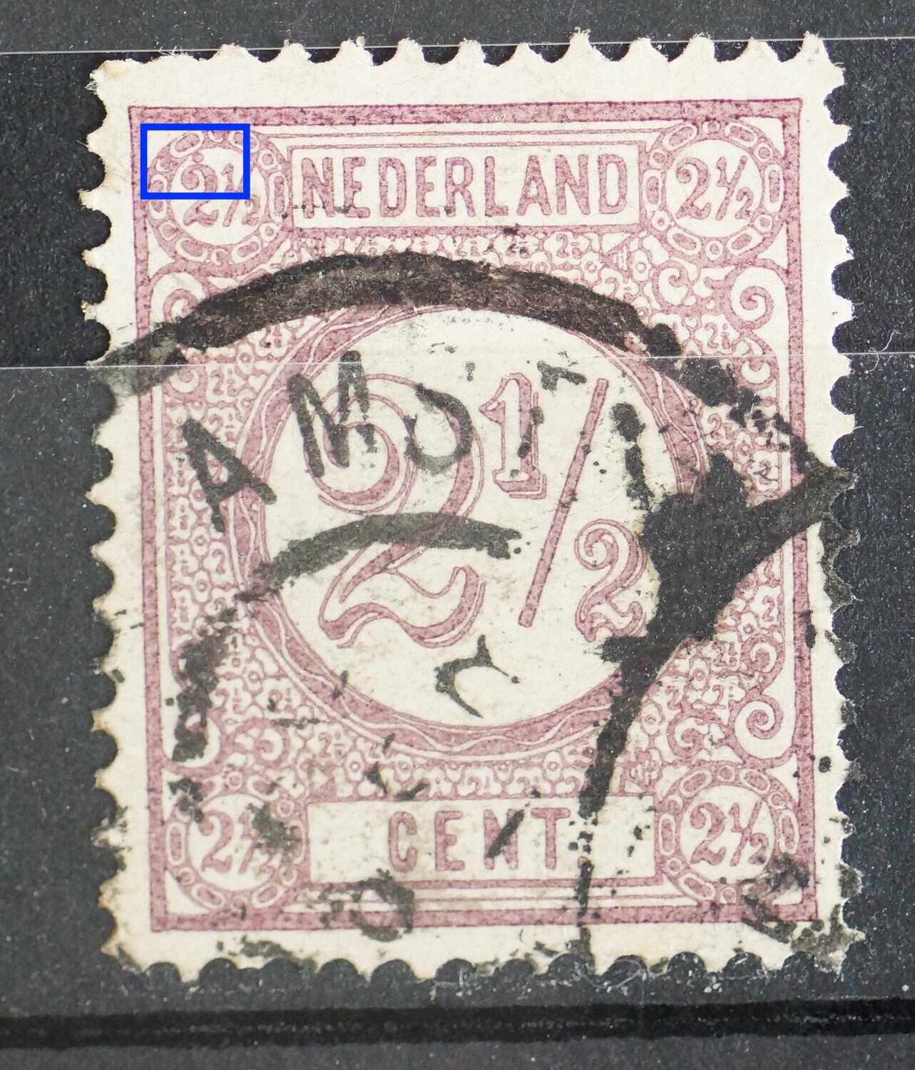 NVPH 33 - violette punt boven de 2 linksboven