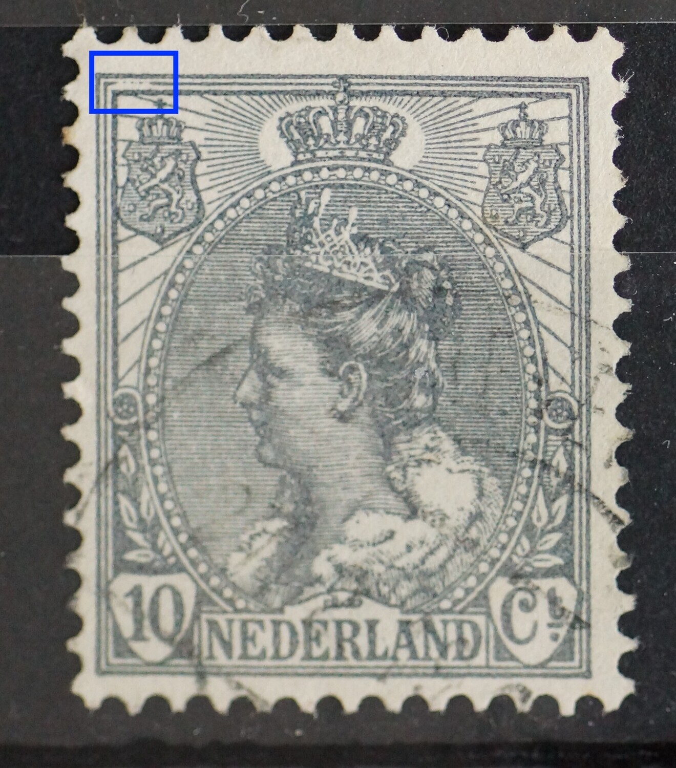 NVPH 62 - breuken in kaderlijn boven