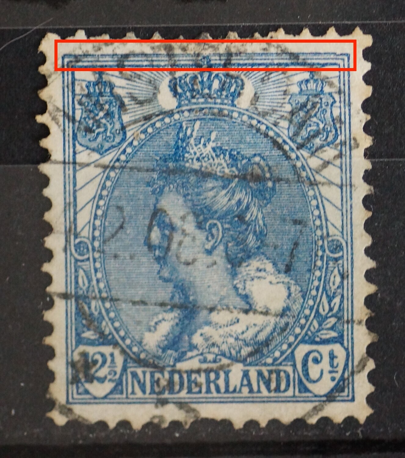 NVPH 63 - volledig gespleten kaderlijn boven