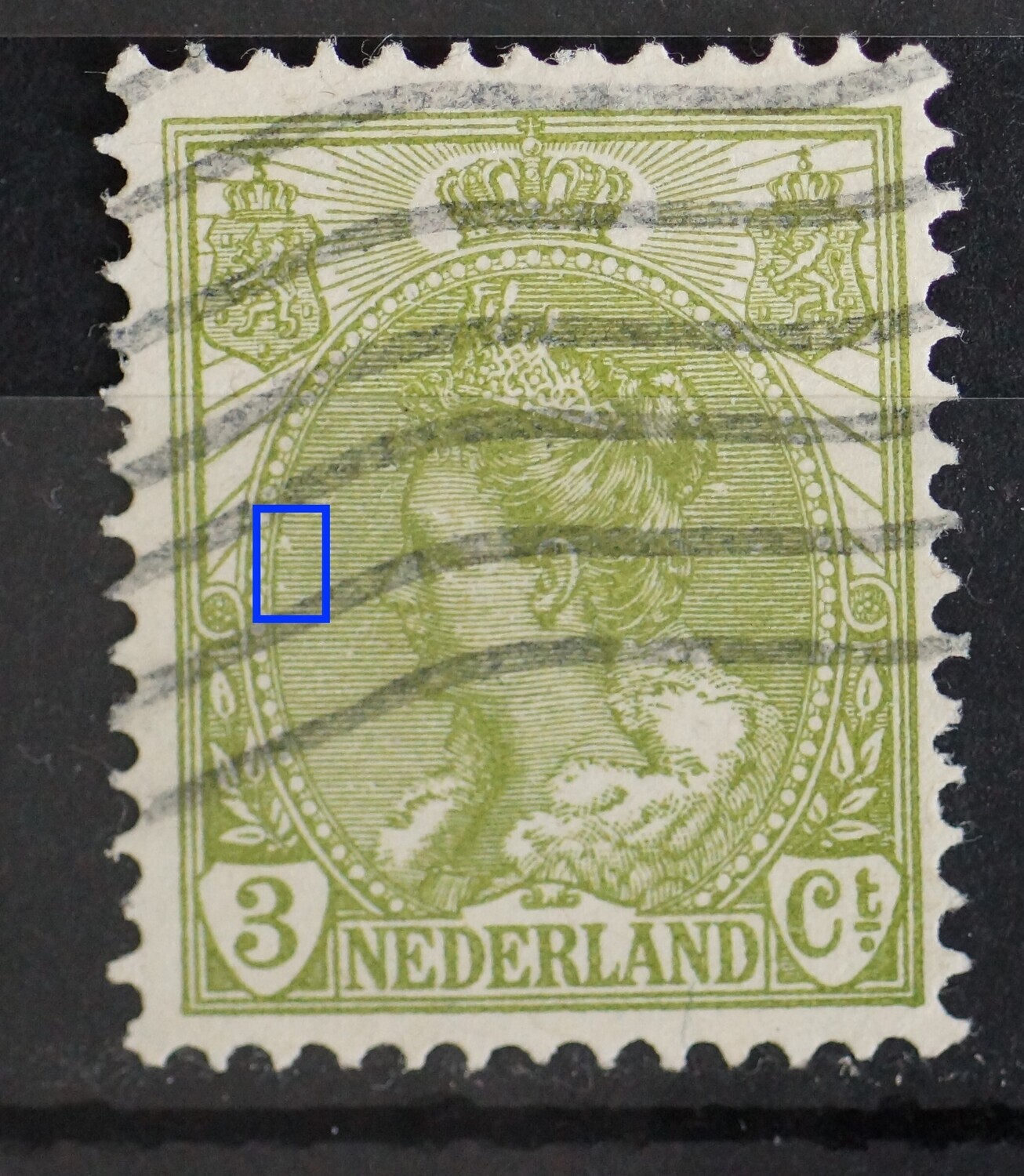 NVPH 57 - o.a. breuken in arcering links en rechts
