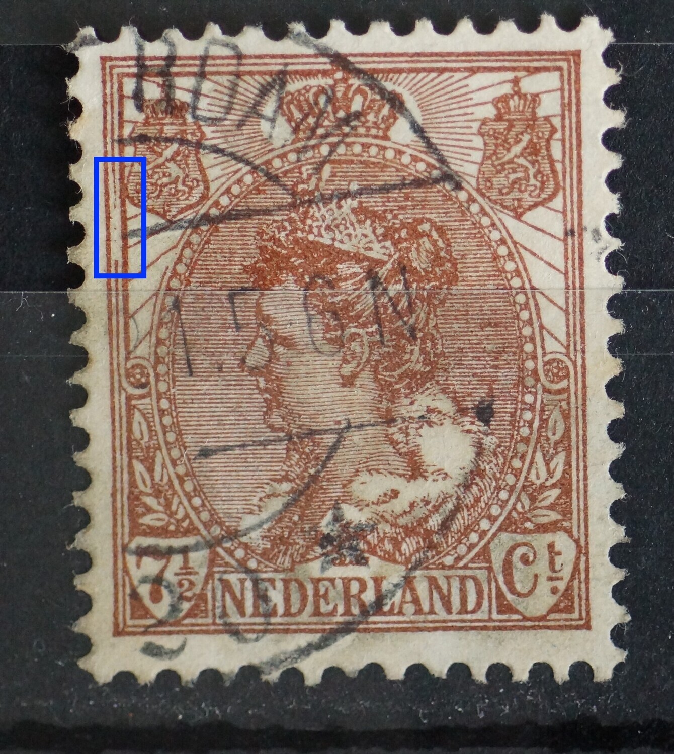 NVPH 61 - grote breuk in kaderlijn links NVPH 61 - grote breuk in kaderlijn links