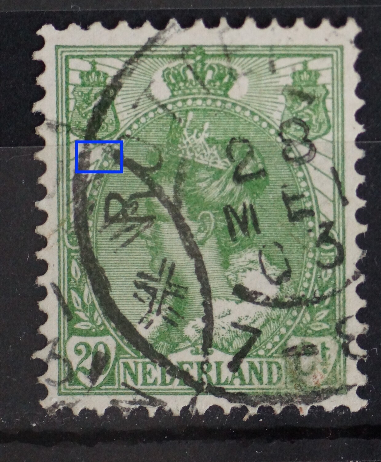 NVPH 68 - breuk in rand medaillon links