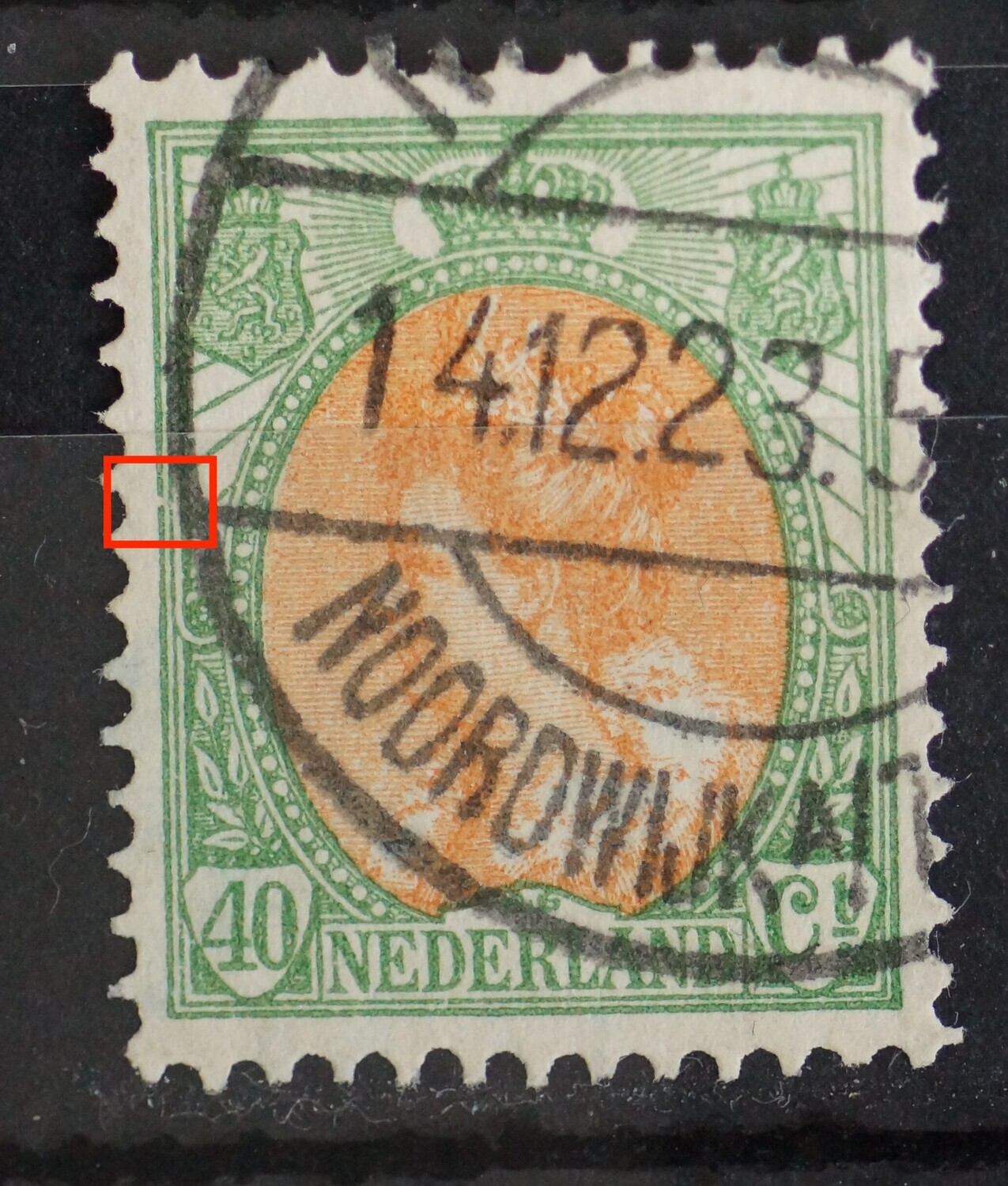 NVPH 73 - breuk in kaderlijn links NVPH 73 - breuk in kaderlijn links