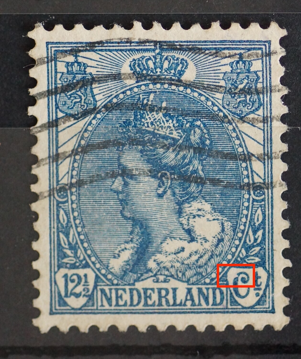 NVPH 63 - witte vlek in de C van Ct.