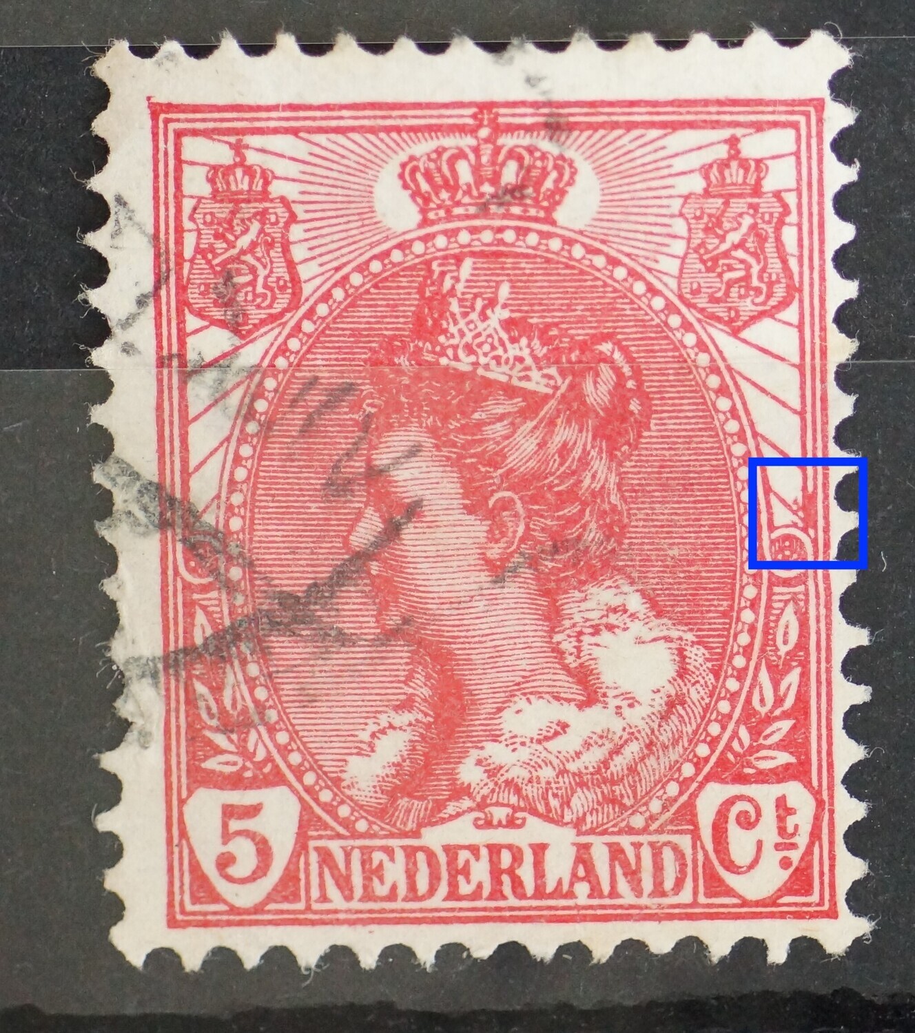 NVPH 60 - grote rode vlek rechts