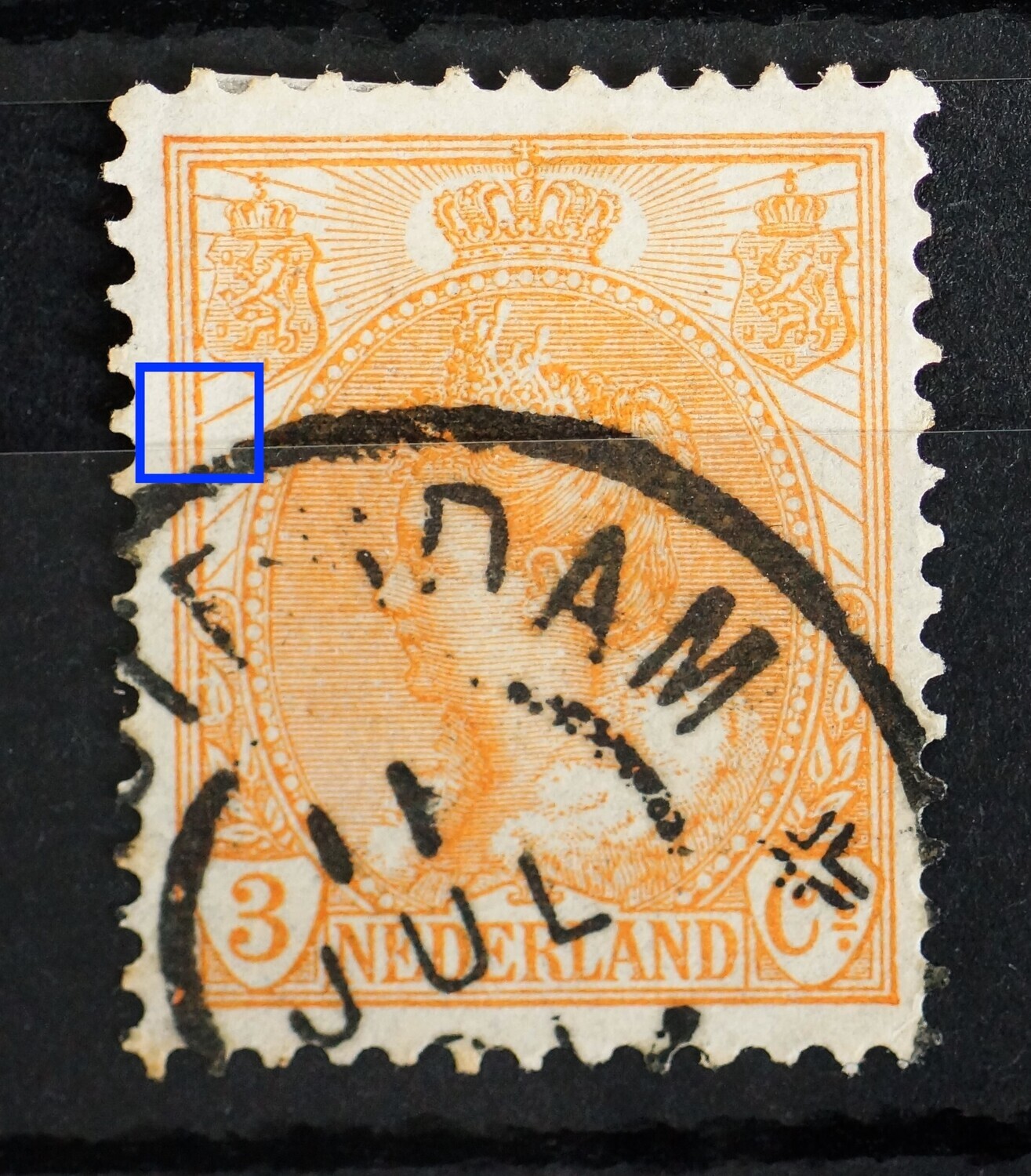 NVPH 56 - breuk in kaderlijn links NVPH 56 - breuk in kaderlijn links