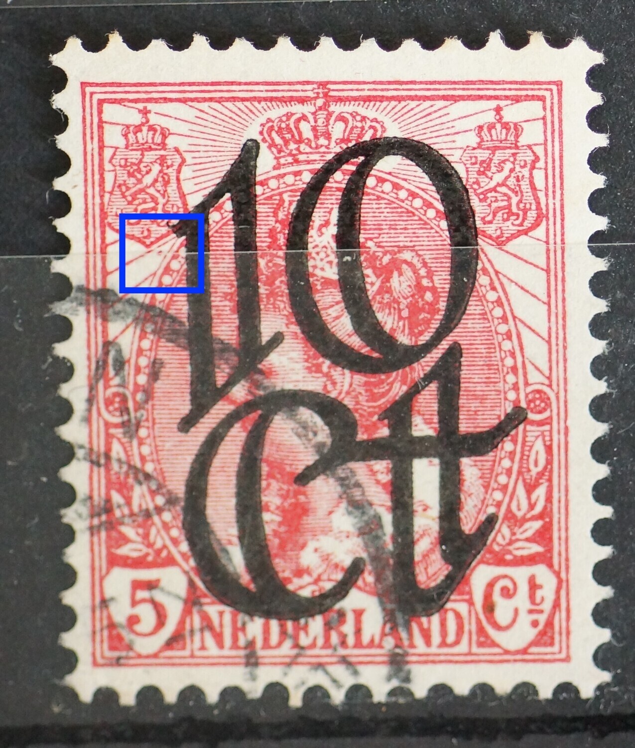 NVPH 117 - rood vlekje onder linker wapenschild