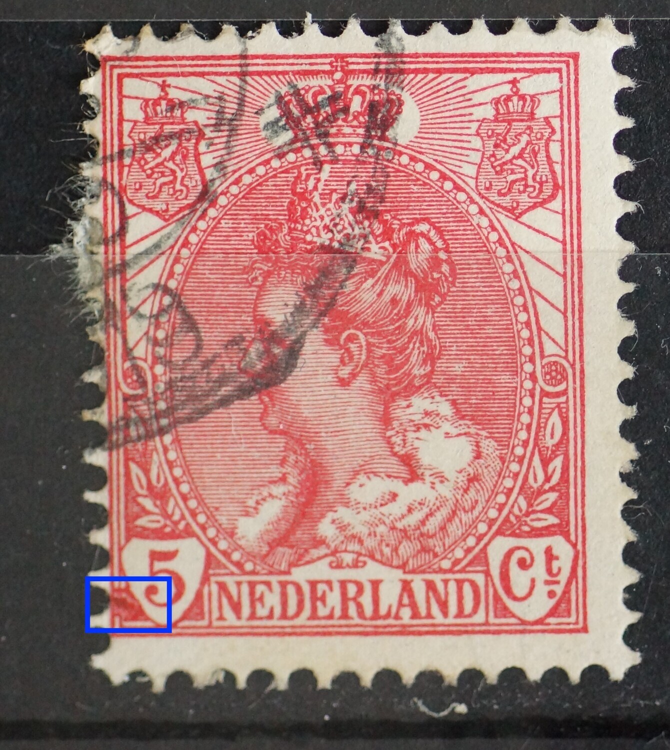 NVPH 60 - grote rode vlek voor de 5