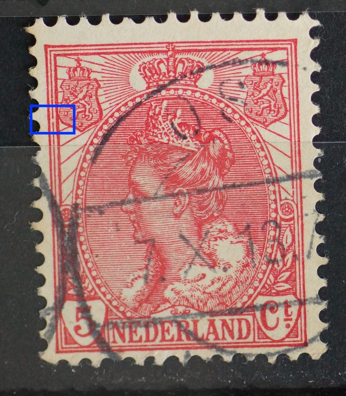 NVPH 60 - breuk in kaderlijn links NVPH 60 - breuk in kaderlijn links