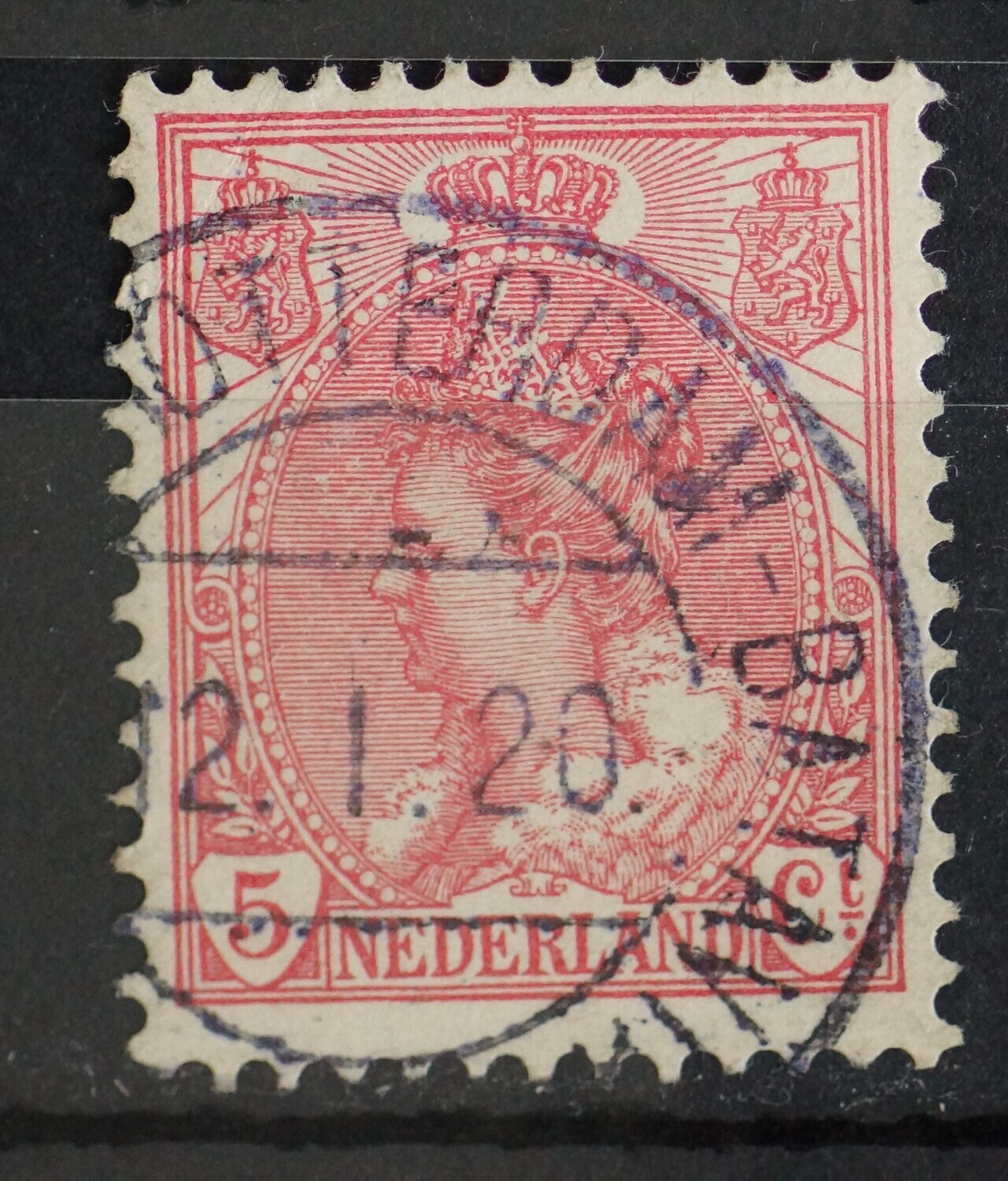 Postagent Rotterdam-Batavia op NVPH 60