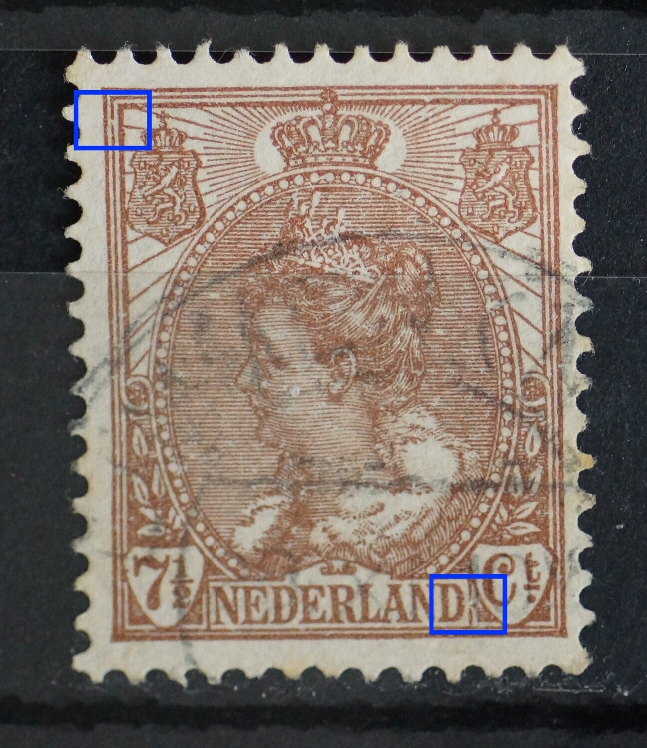 NVPH 61 - o.a. breuk/beschadiging rechts van NEDERLAND NVPH 61 - o.a. breuk/beschadiging rechts van NEDERLAND