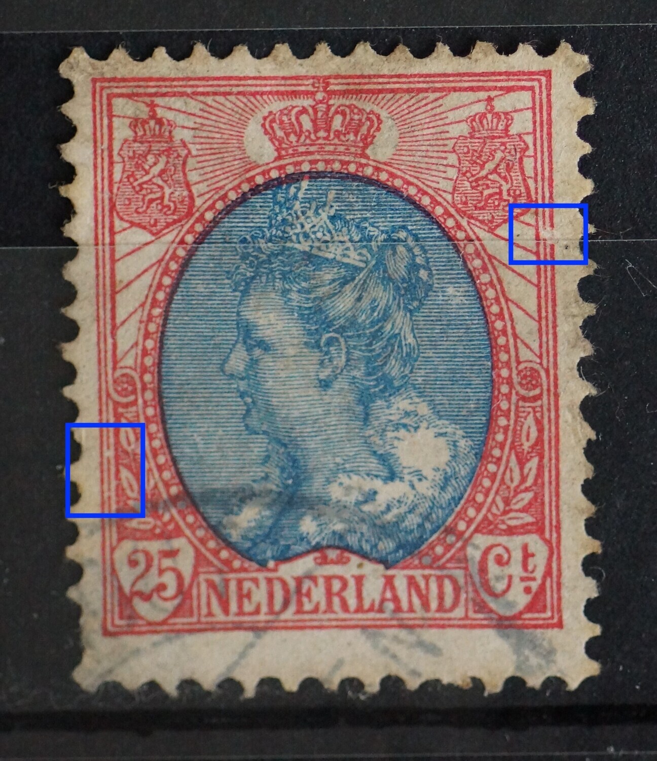 NVPH 71 - o.a. breuk in kaderlijn links