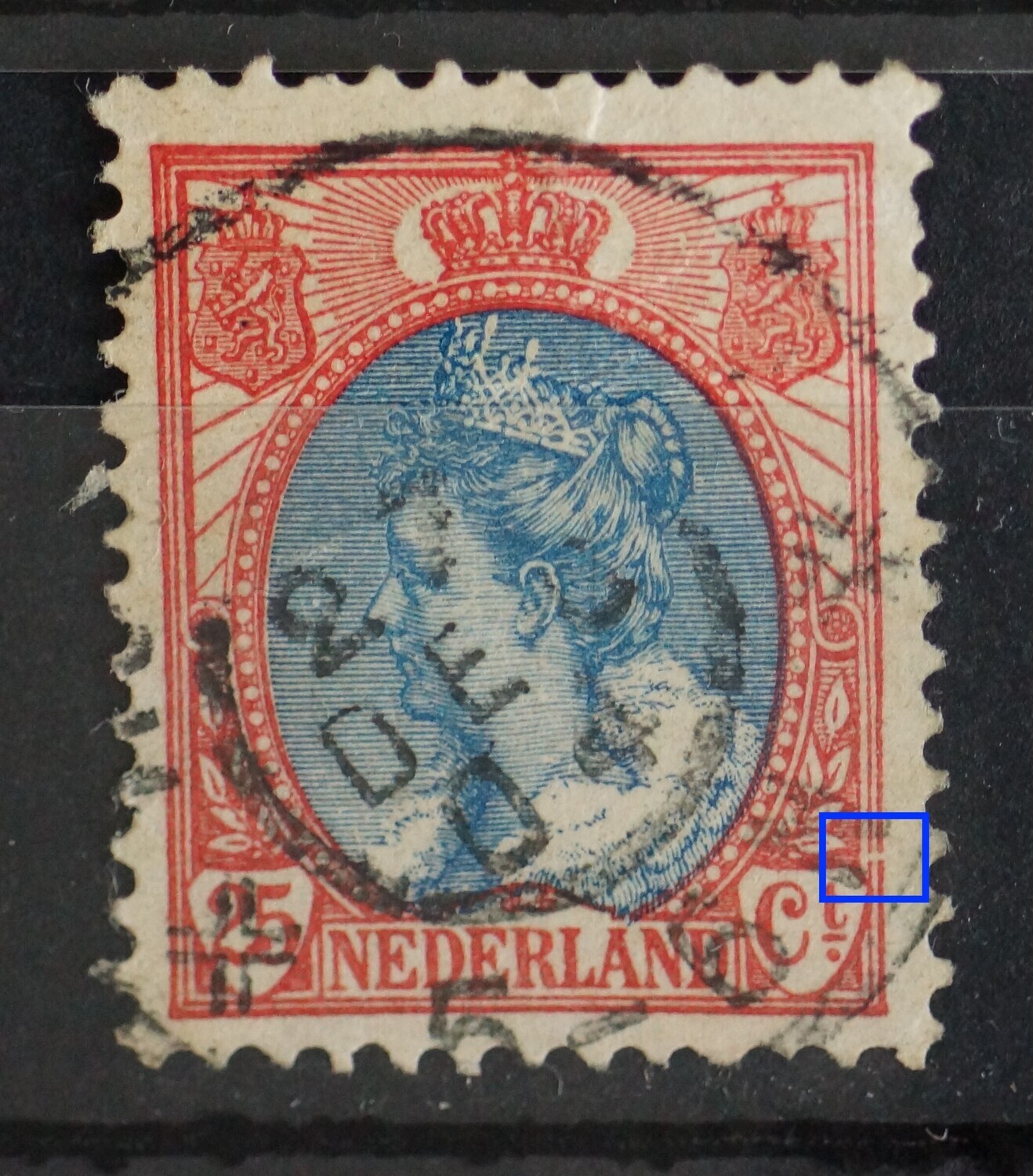 NVPH 71 - breuk in kaderlijnen rechts van Ct.
