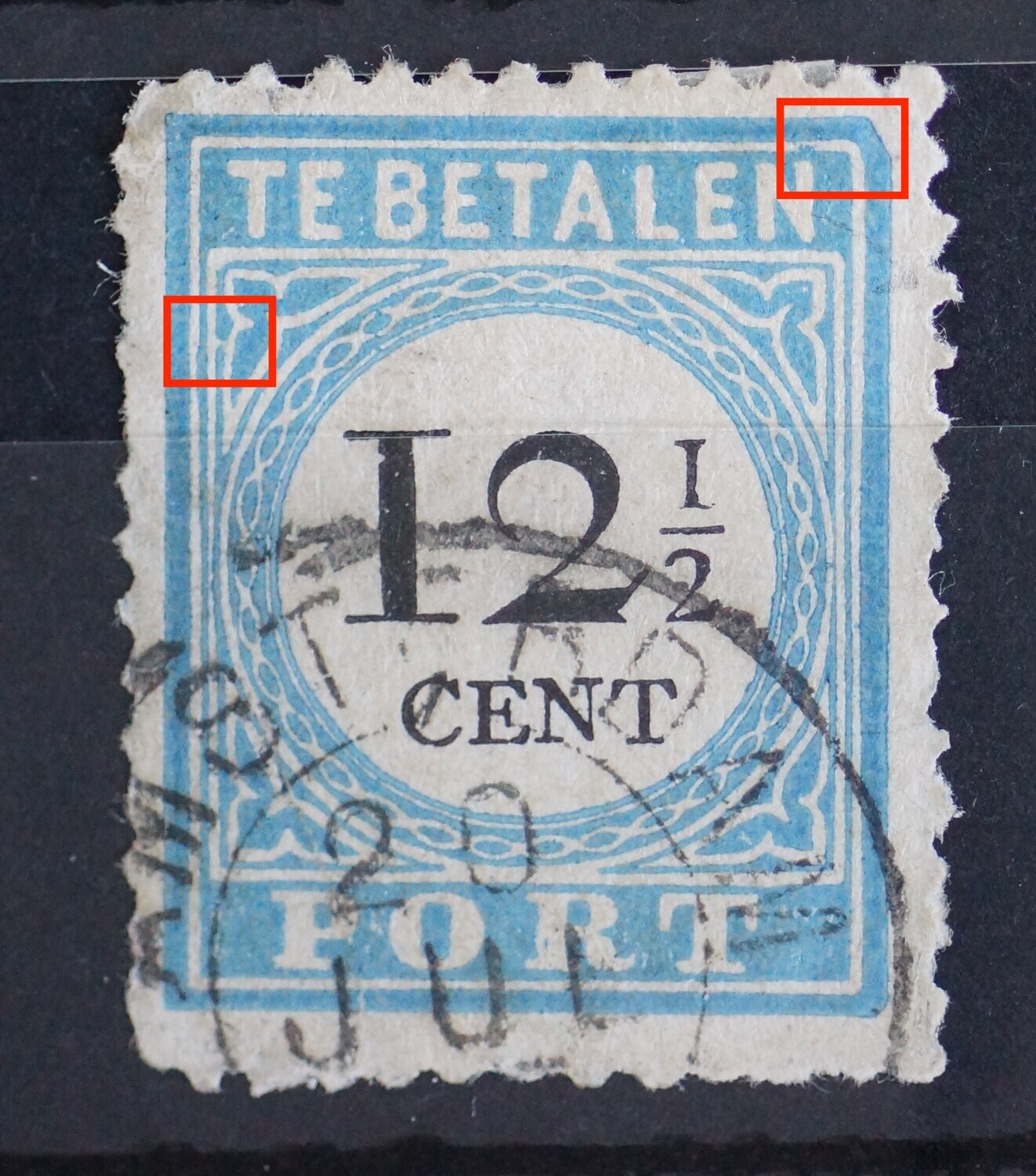 NVPH P8 - o.a. afgeronde rechter bovenhoek