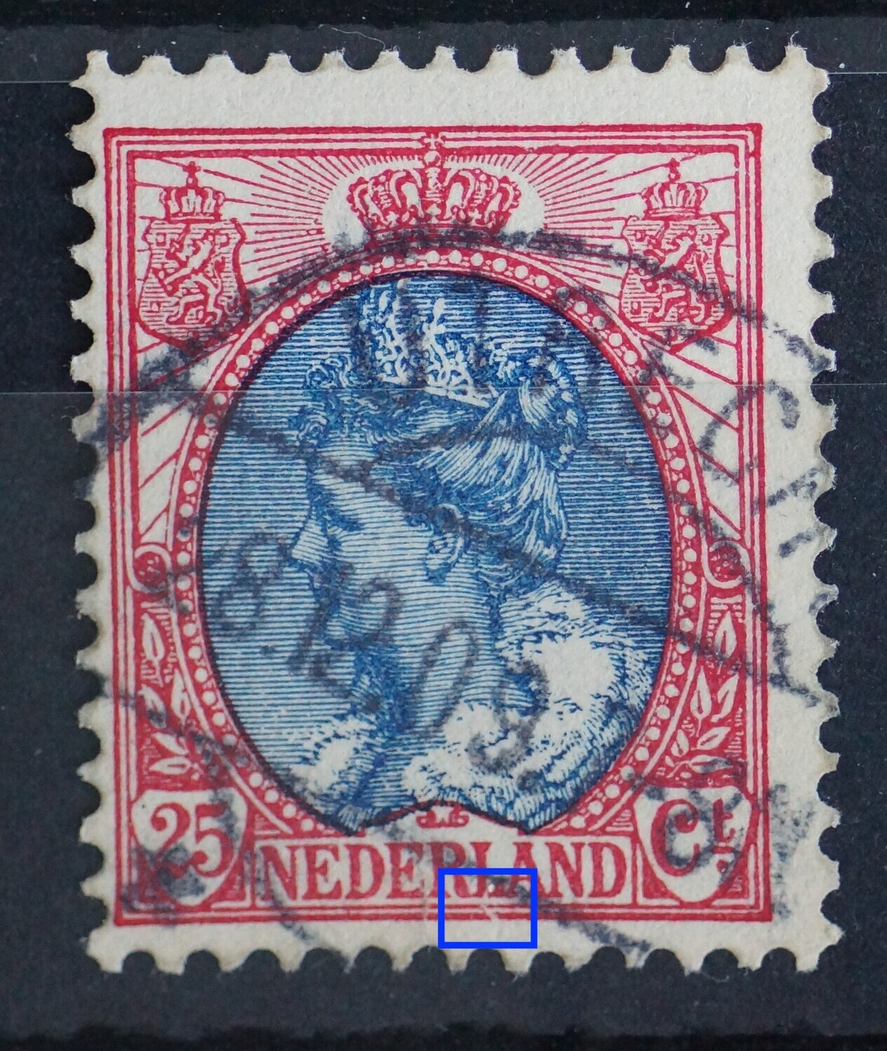 NVPH 71 - breuk in kaderlijn en de L van NEDERLAND
