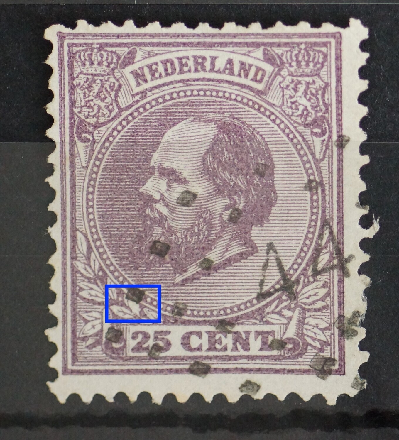 NVPH 26 - nerf in blad boven 25 ontbreekt volledig NVPH 26 - nerf in blad boven 25 ontbreekt volledig