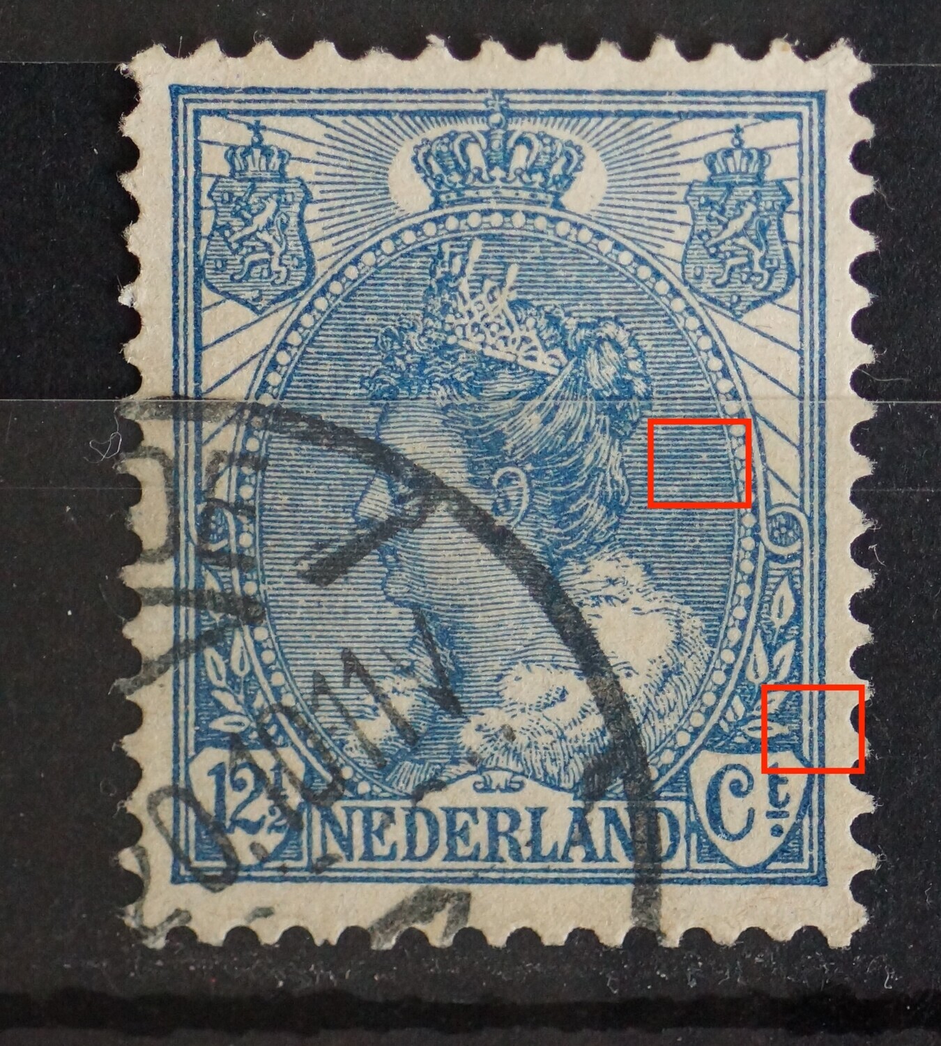NVPH 63 - o.a. breuk in arcering rechts