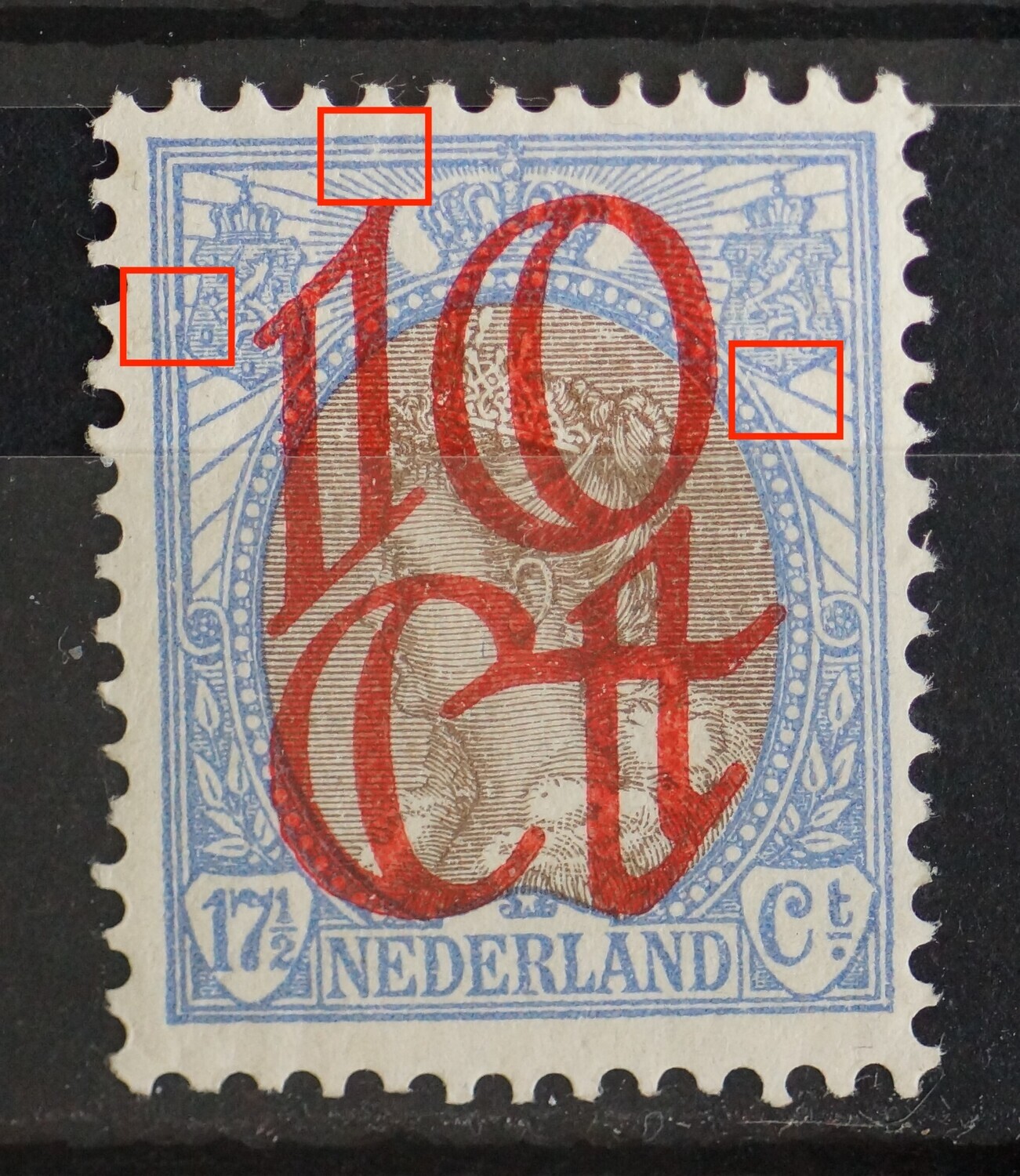 NVPH 119 - o.a. breuk in kaderlijn boven en links