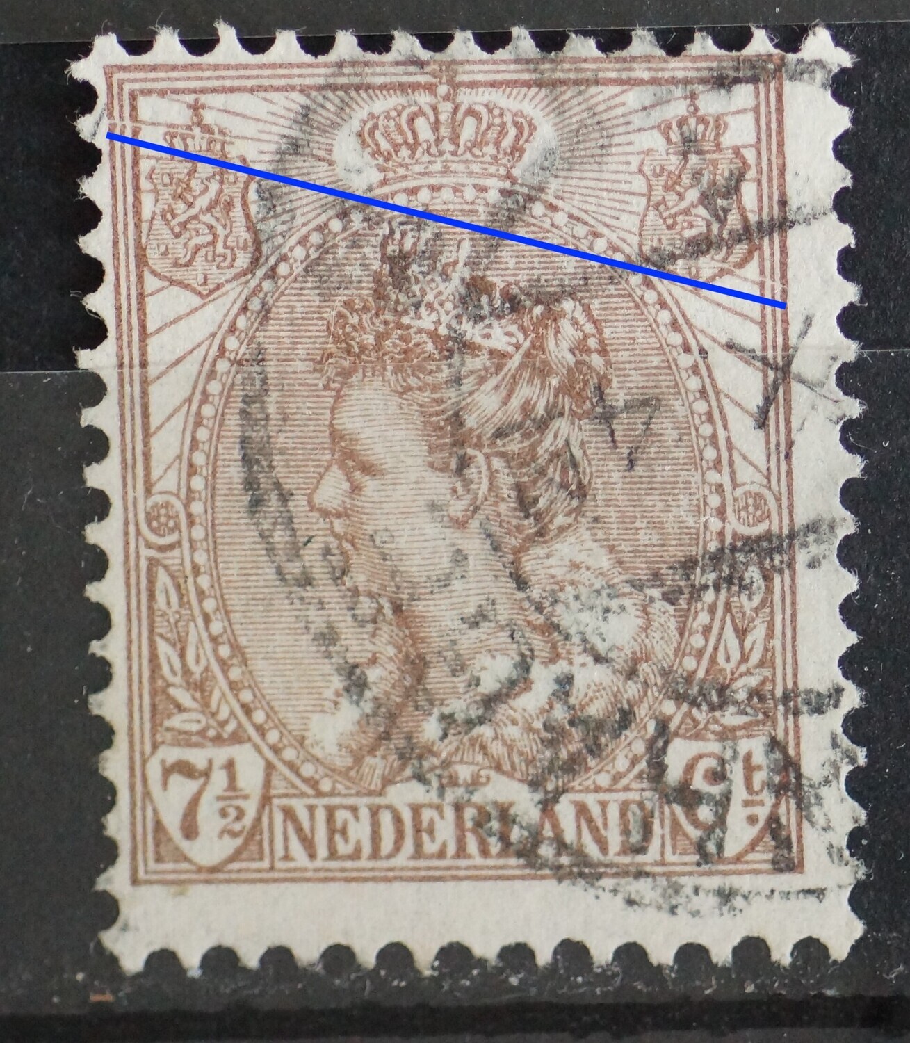 NVPH 61 - diagonale graveerkras boven