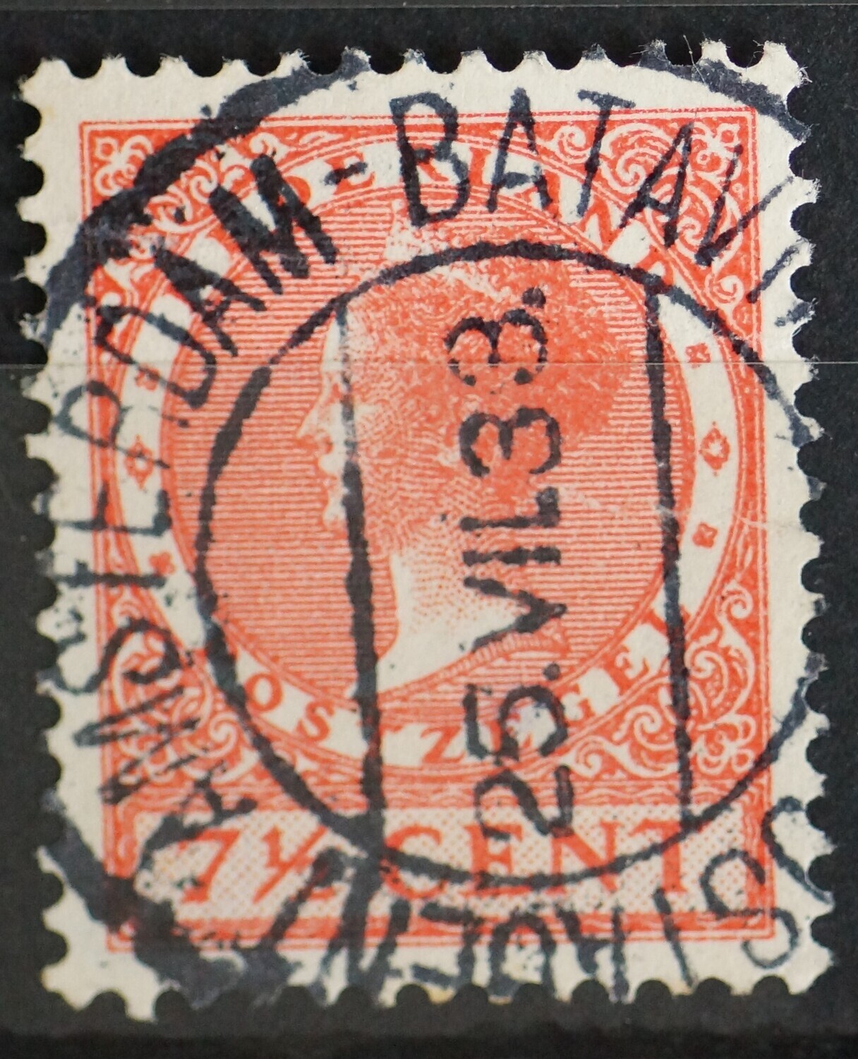 Postagent Amsterdam-Batavia op NVPH 180 (fraai)