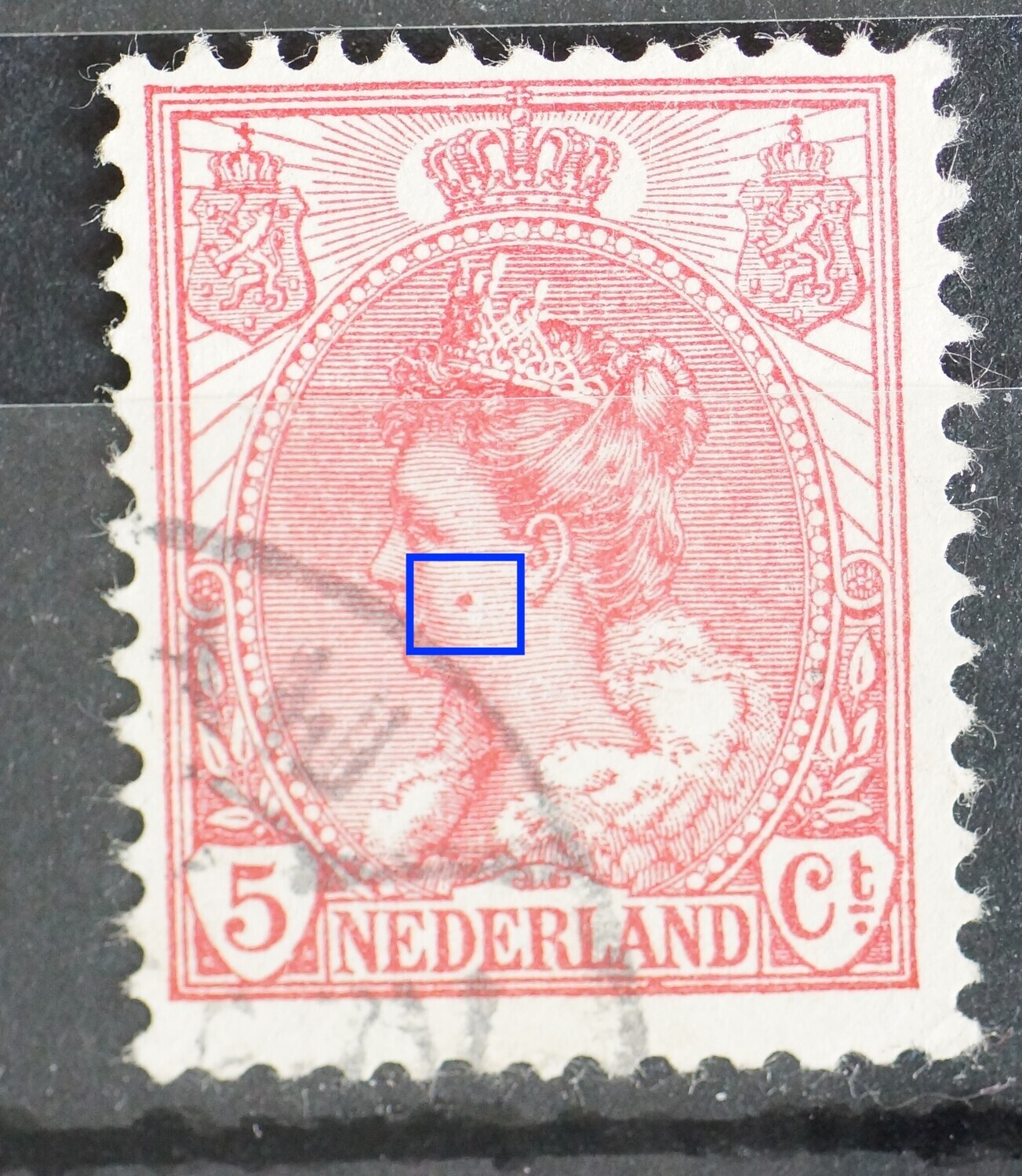 NVPH 60 - rode vlek in het gezicht