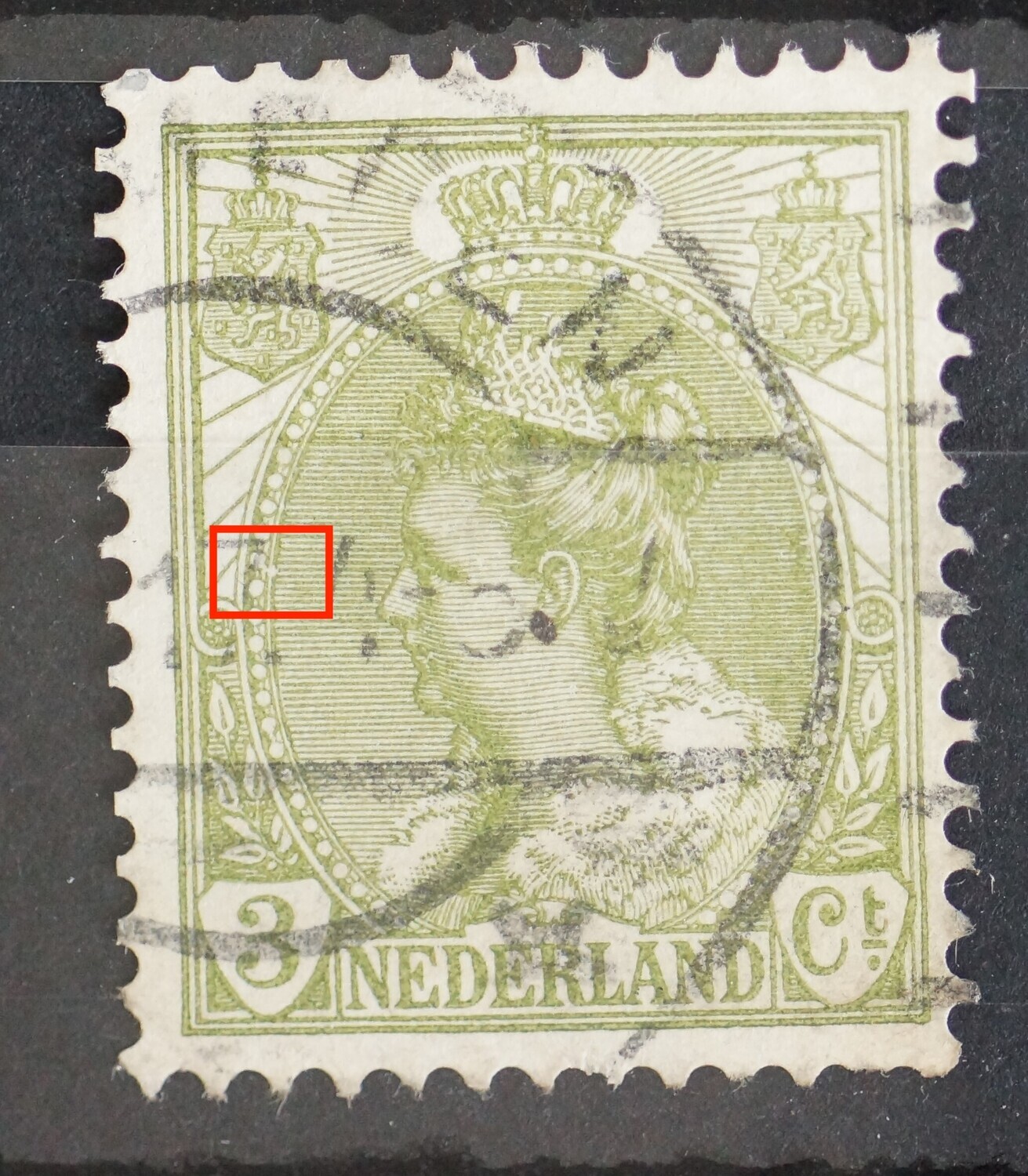 NVPH 57 - witte punt in rand medaillon
