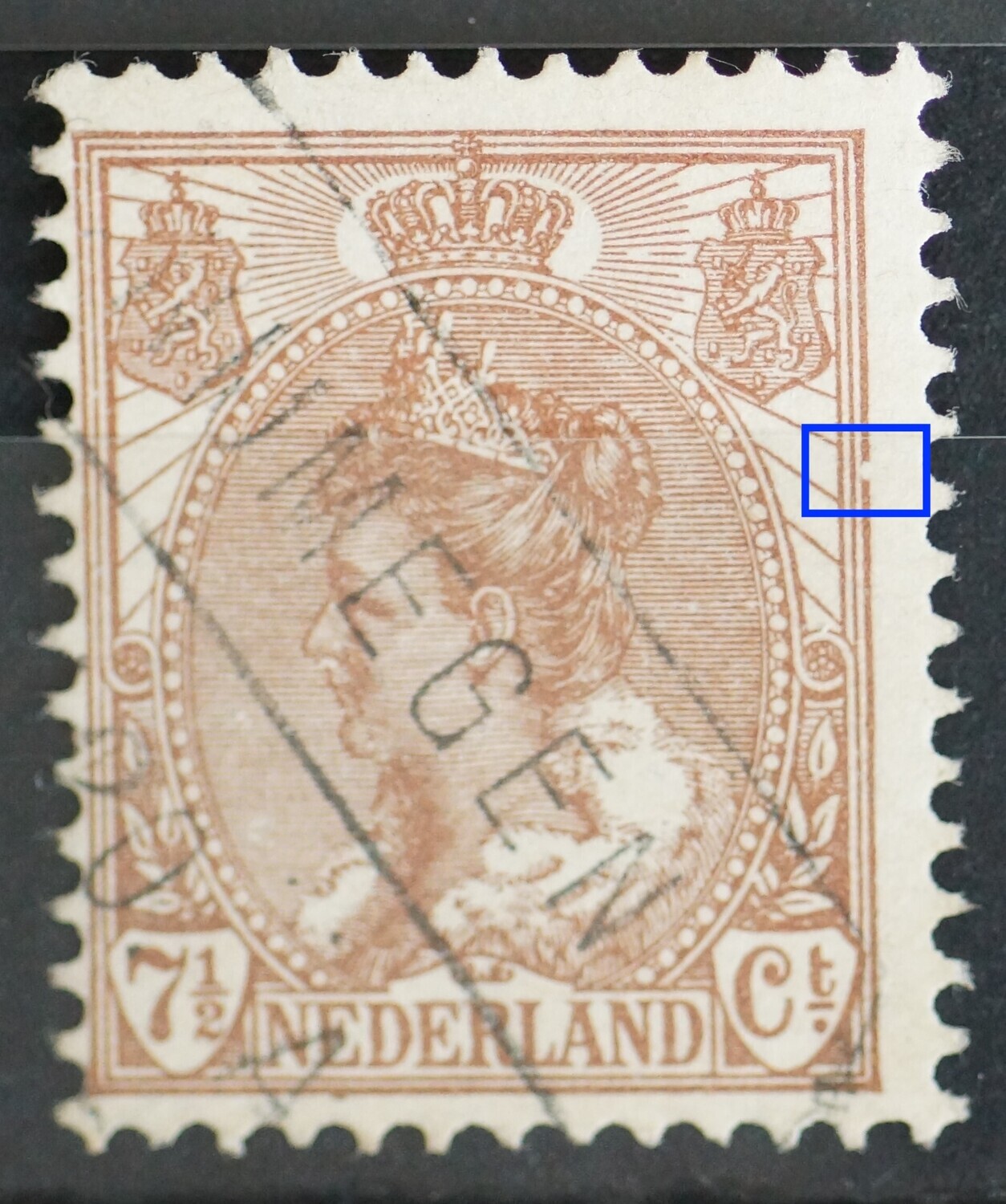 NVPH 61 - breuk in kaderlijn rechts