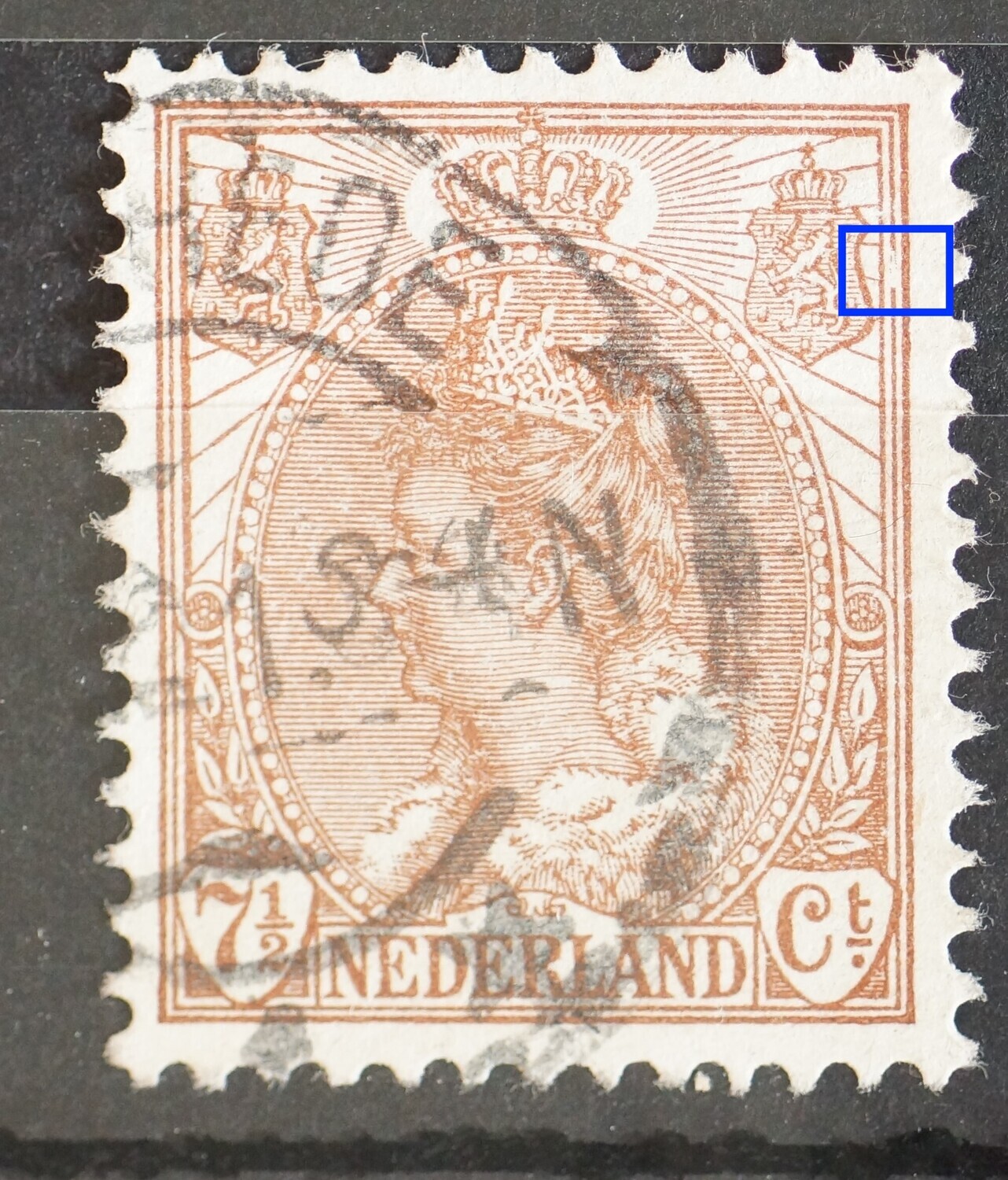 NVPH 61 - breuk in kaderlijn rechts