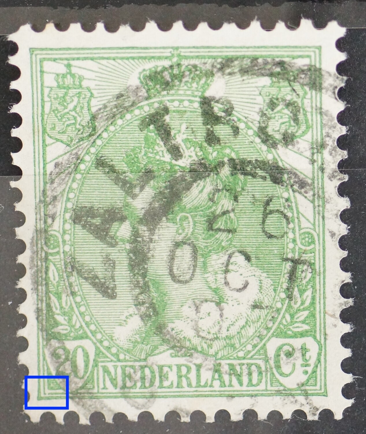 NVPH 68 - breuk in kaderlijn onder, links NVPH 68 - breuk in kaderlijn onder, links