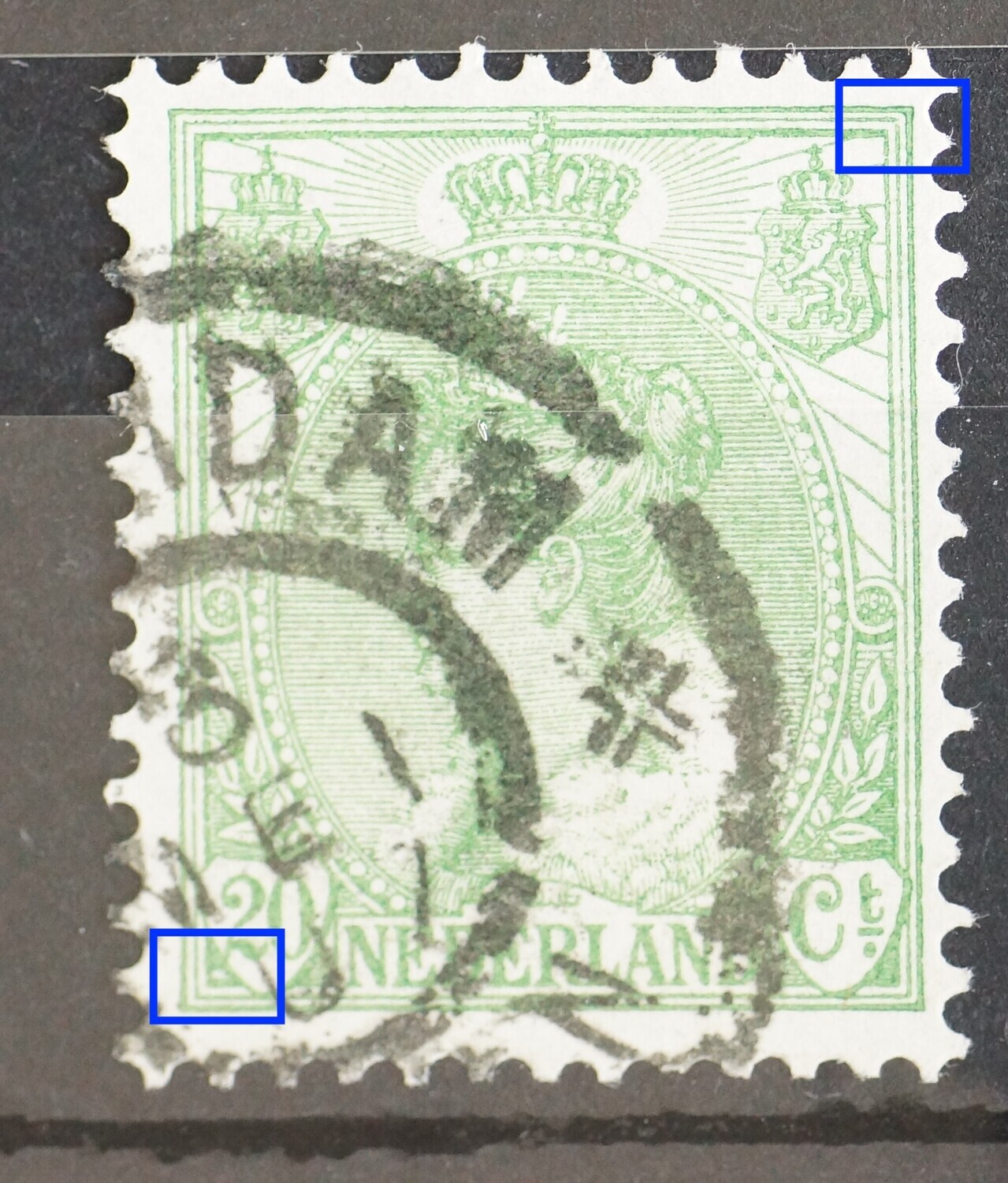 NVPH 68 - o.a. witte vlek onder 20