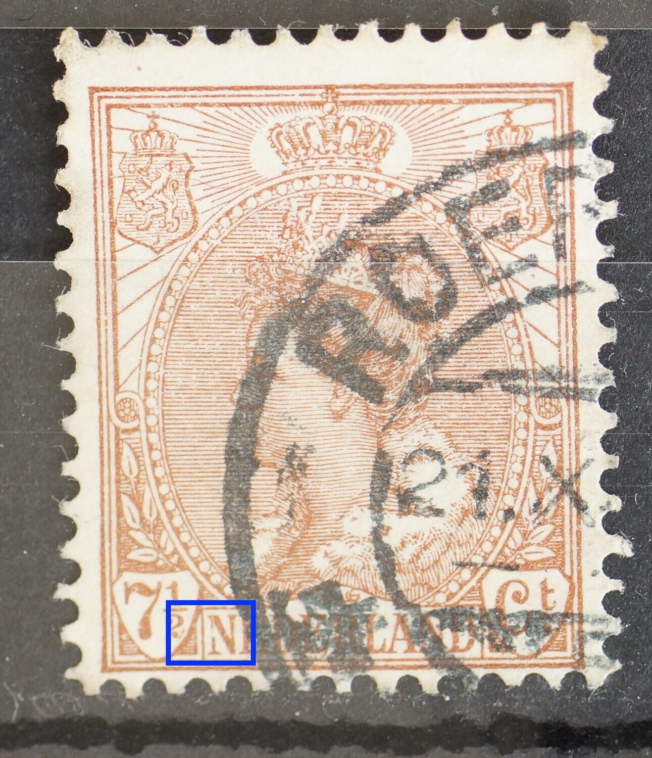NVPH 61 - witte streep in de linker poot van de eerste N van NEDERLAND