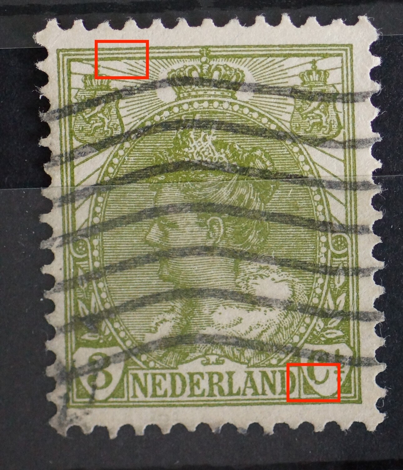 NVPH 57 - hapje onder uit de C van Ct.