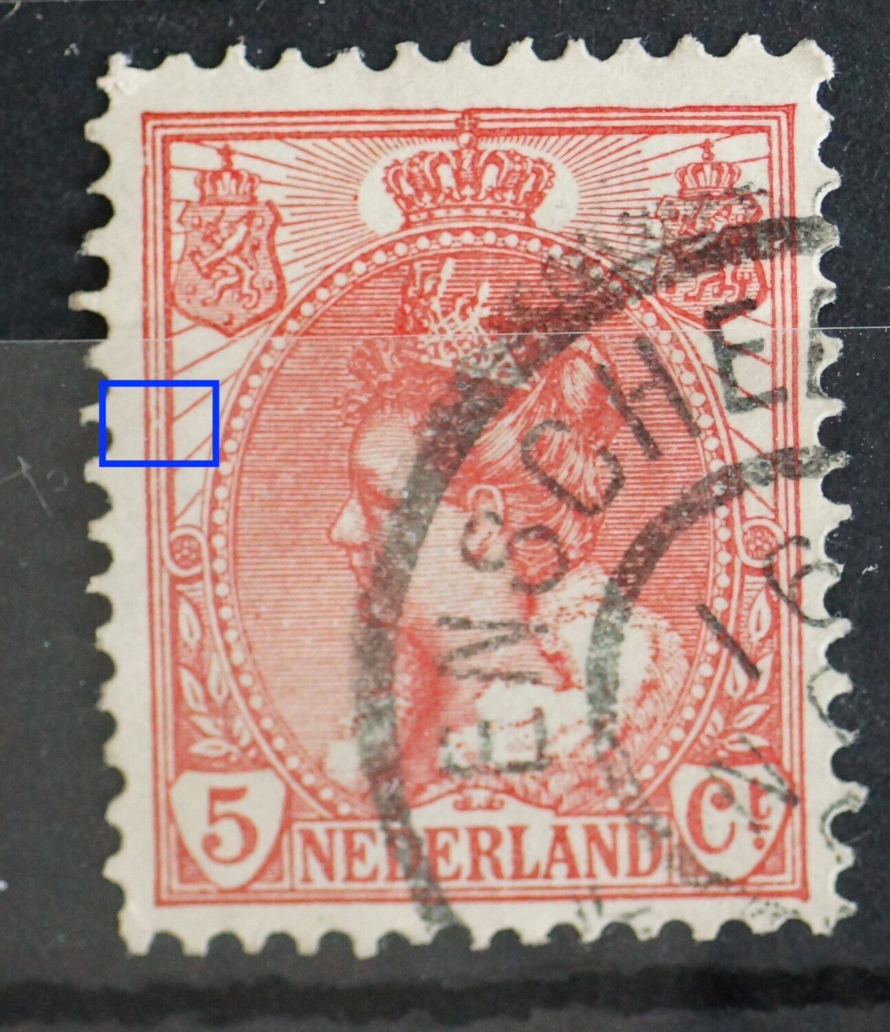 NVPH 60 - o.a. breukje in kaderlijn links