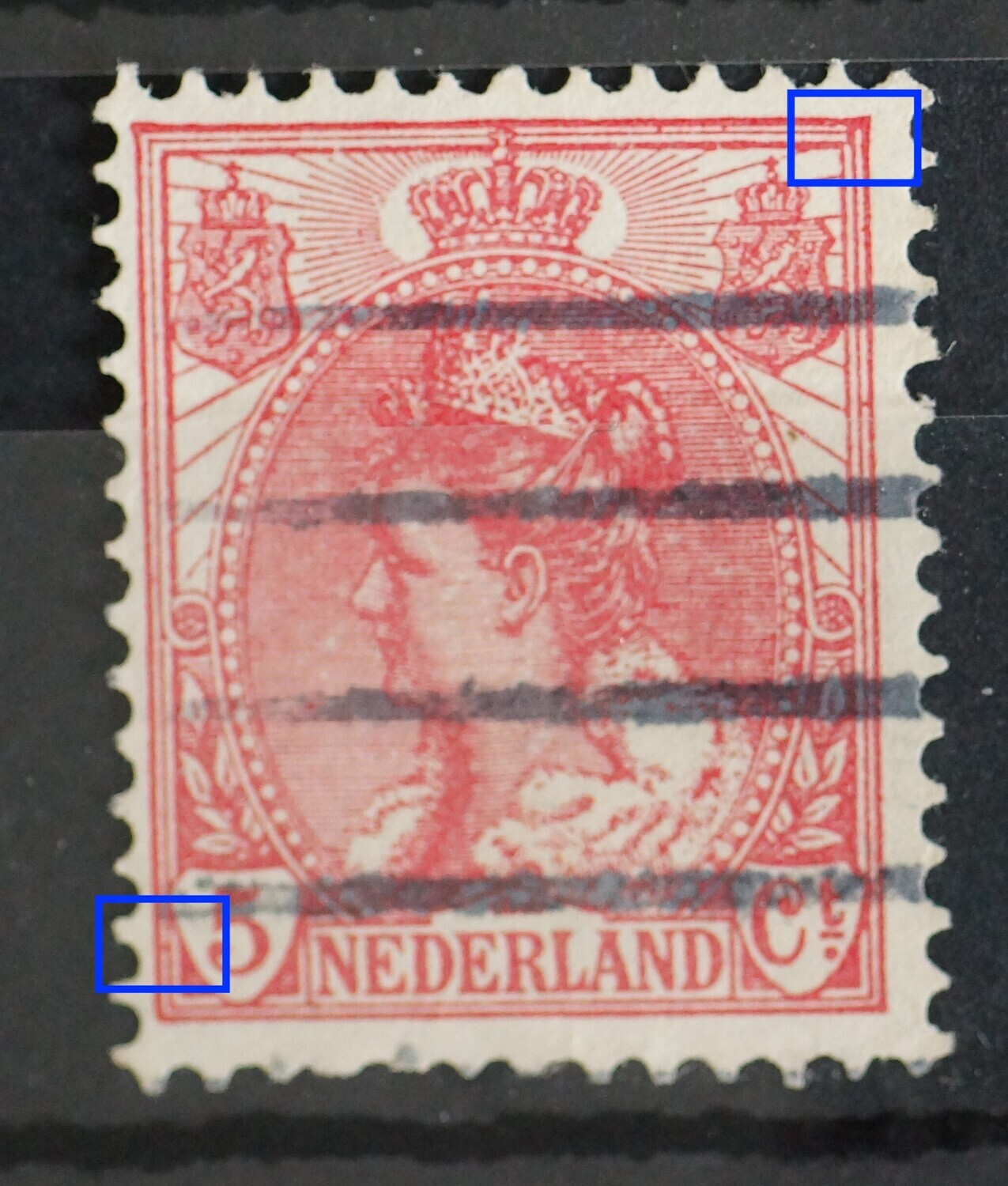 NVPH 60 - o.a. rode punt voor de 5