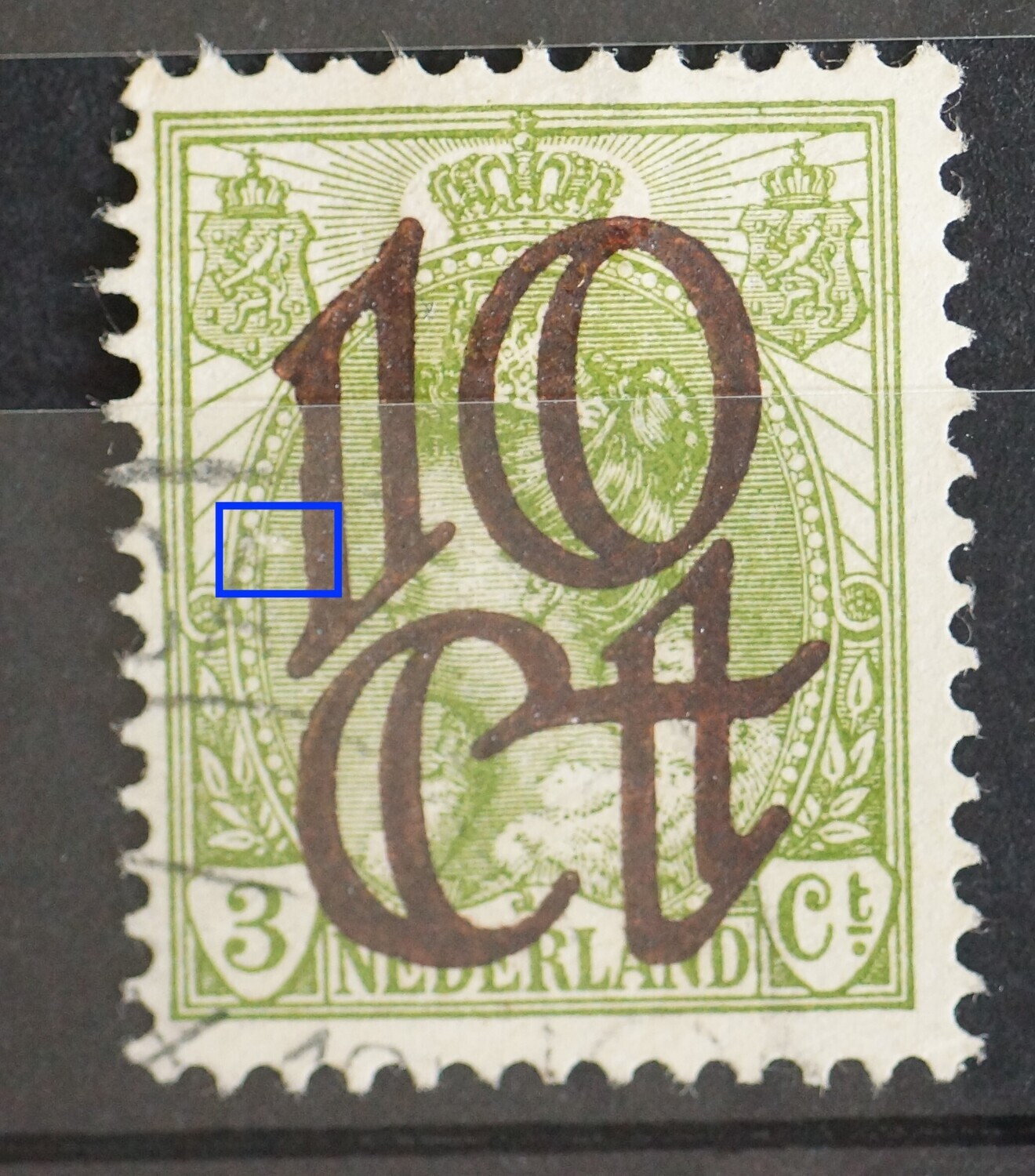 NVPH 116 - witte vlek in arvering links
